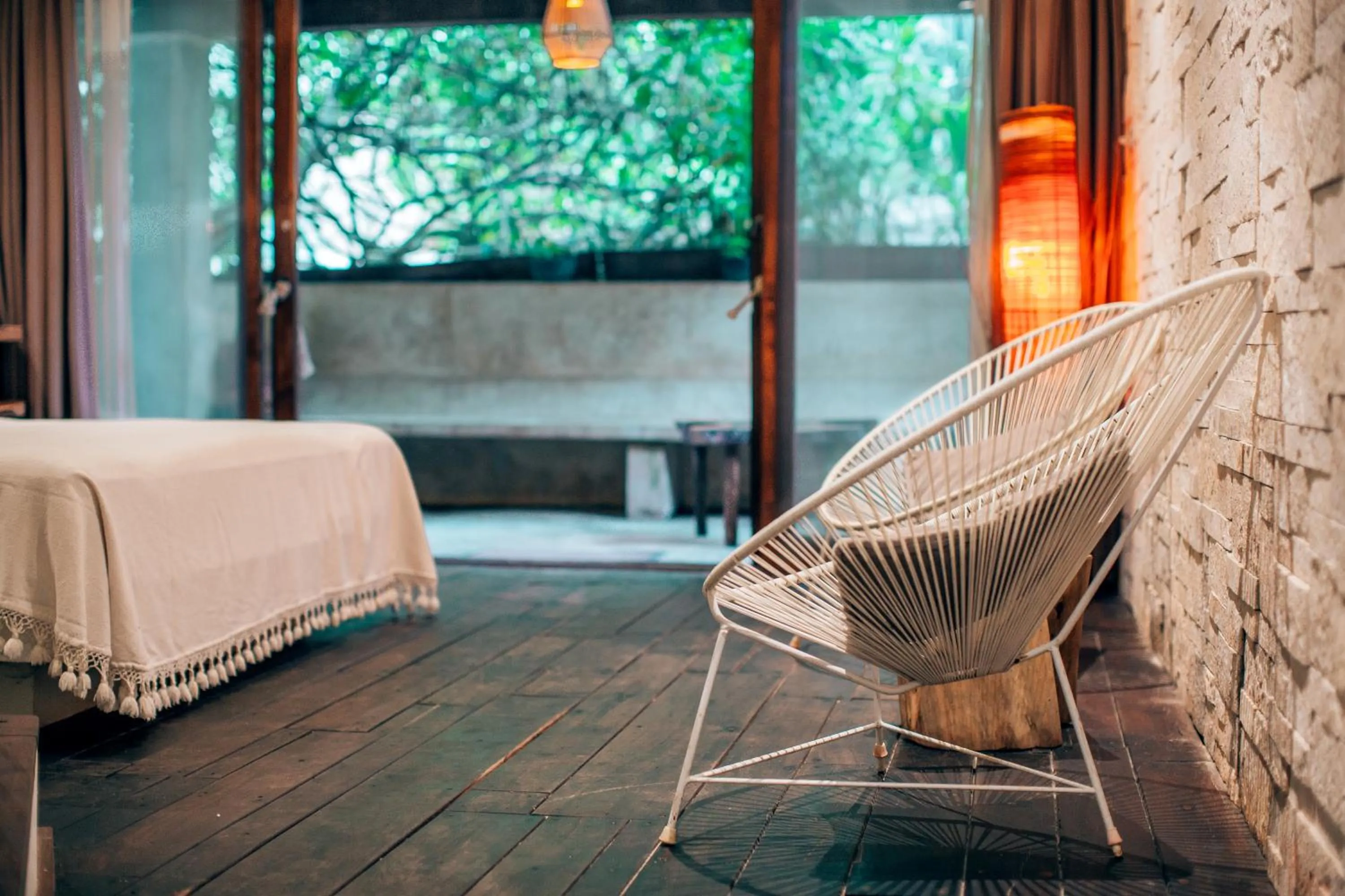 Living room, Bed in Orchid House Tulum Beach
