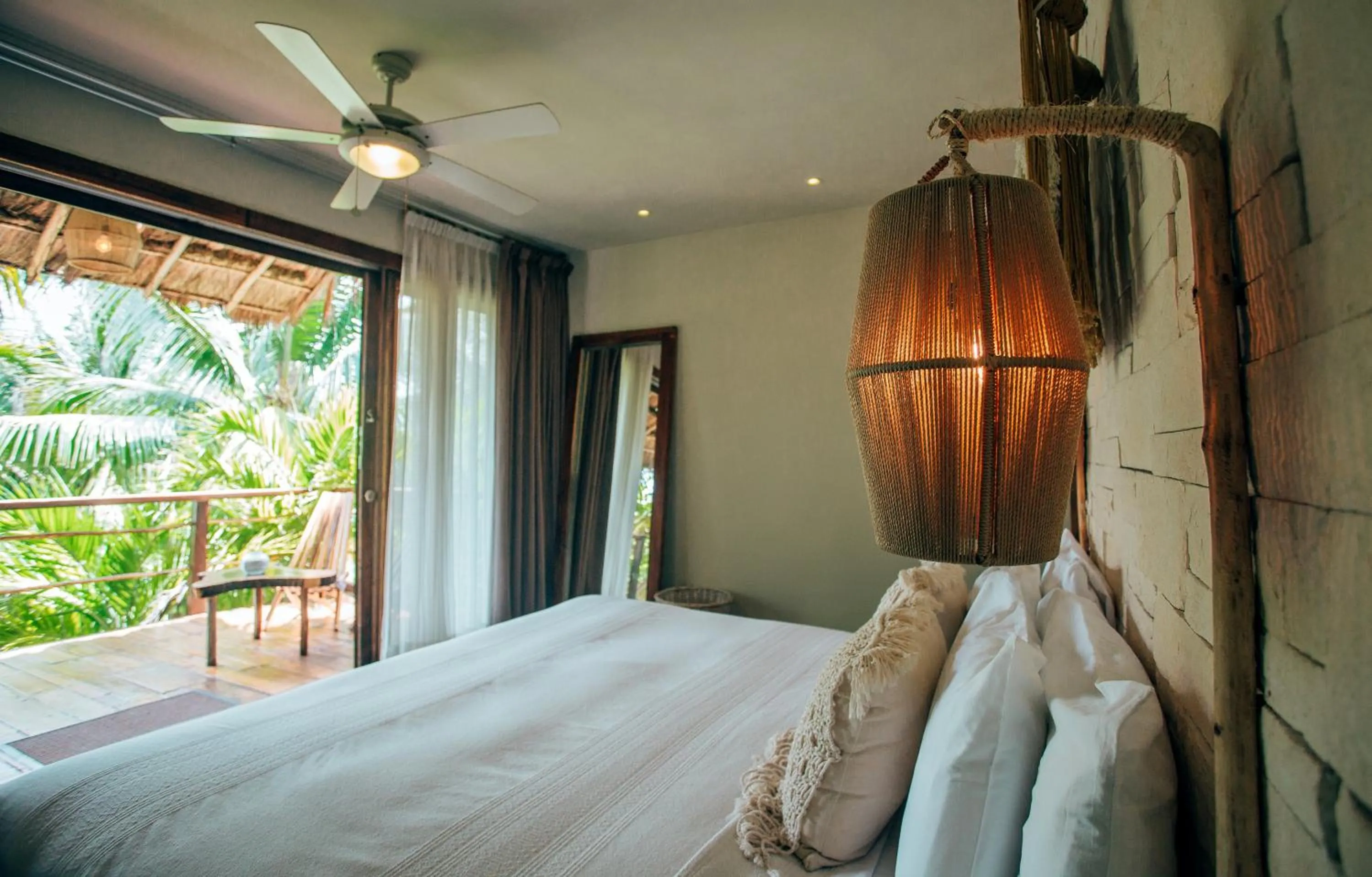 Bedroom, Bed in Orchid House Tulum Beach