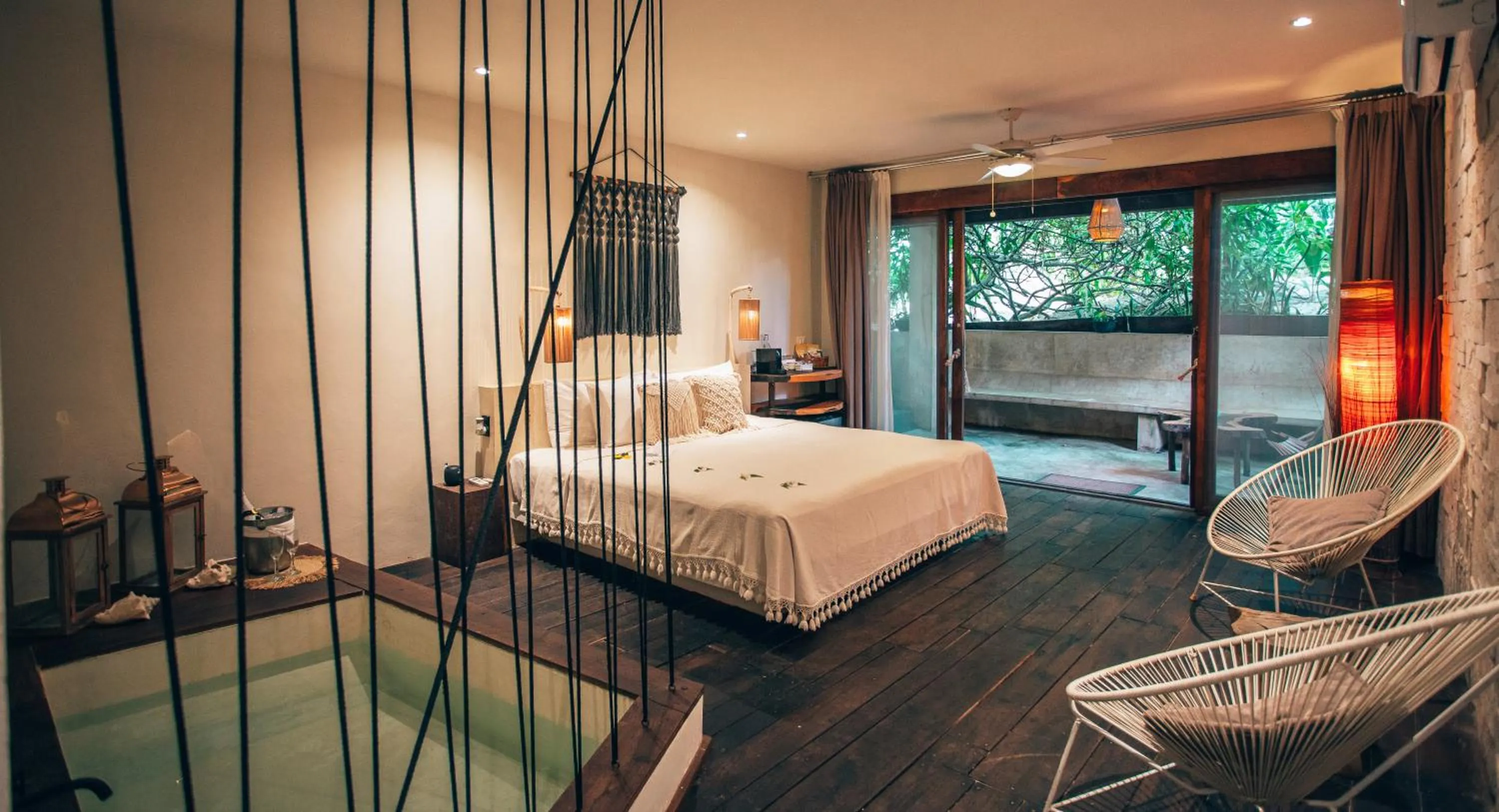 Bed in Orchid House Tulum Beach