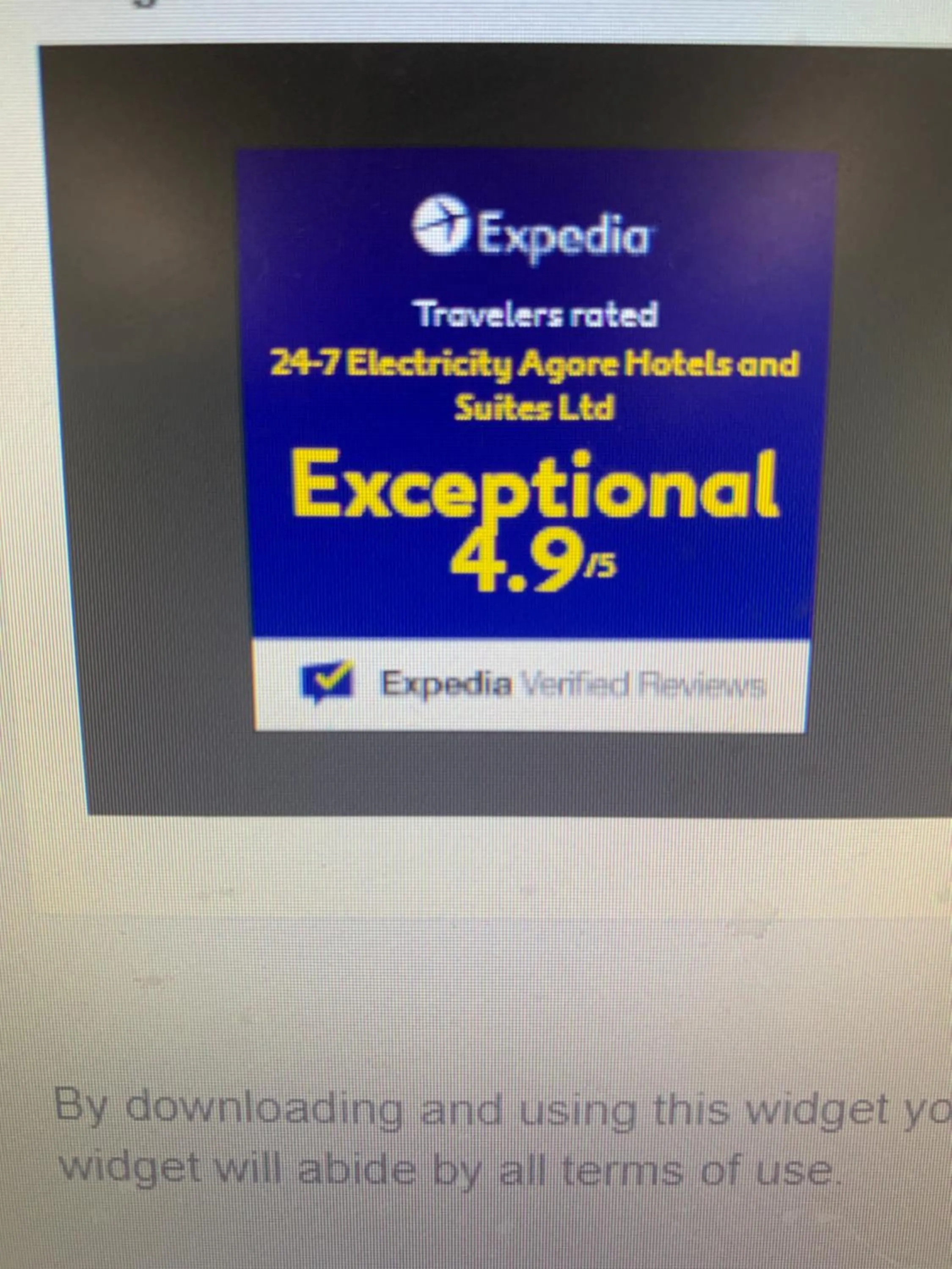 Certificate/Award in 24-7 Electricity Agore Hotels and Suites Ltd