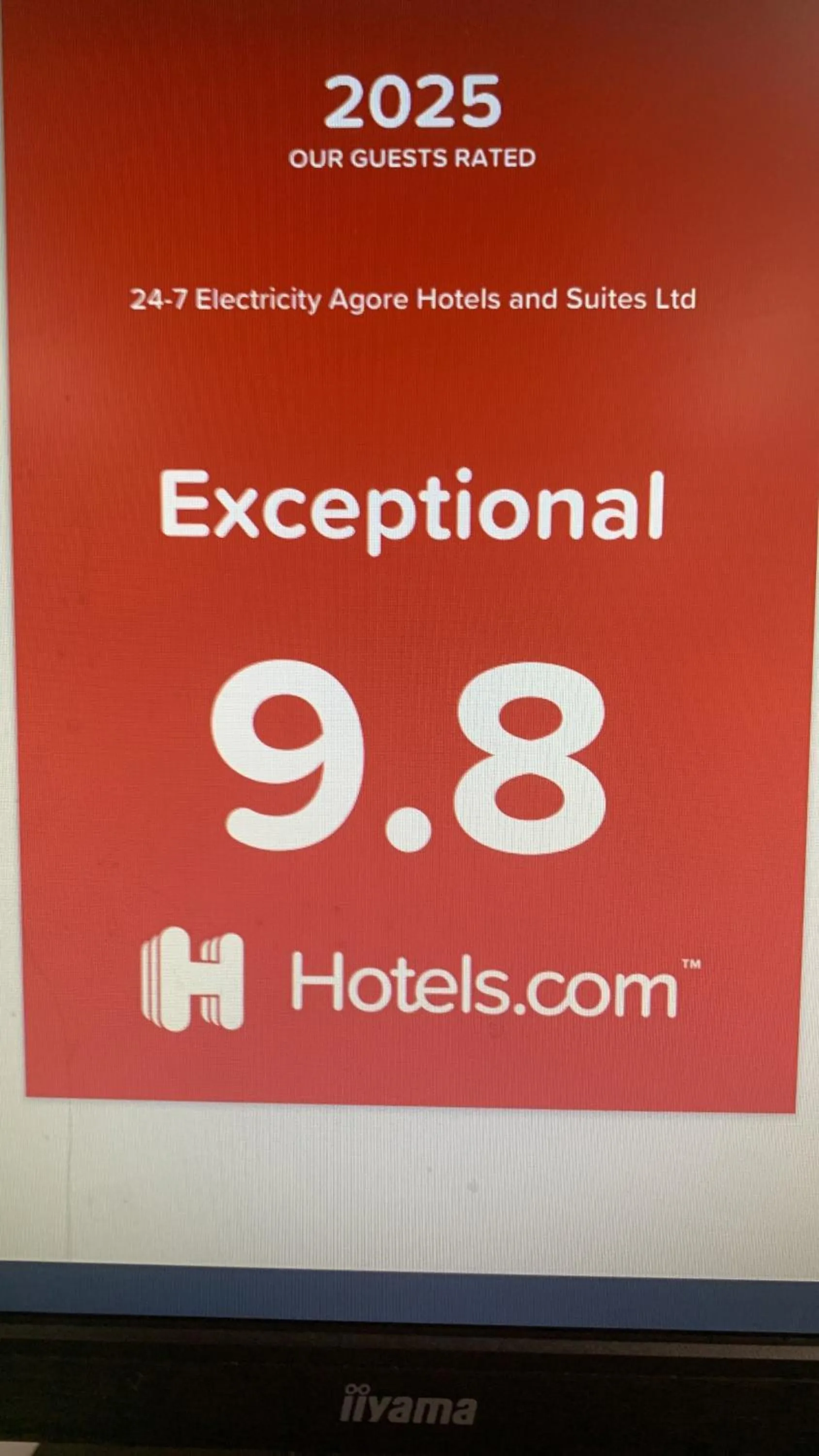 Certificate/Award in 24-7 Electricity Agore Hotels and Suites Ltd