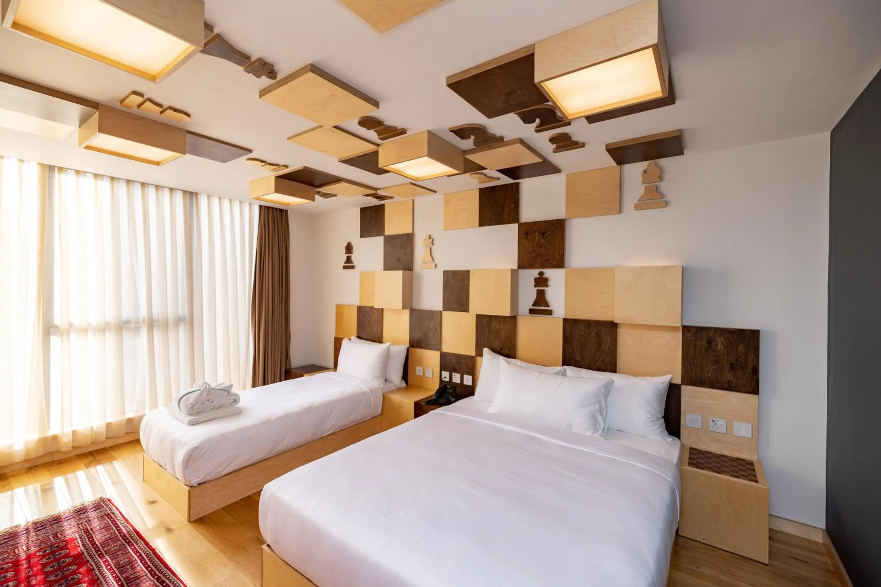 Bed in Limehouse Library Hotel