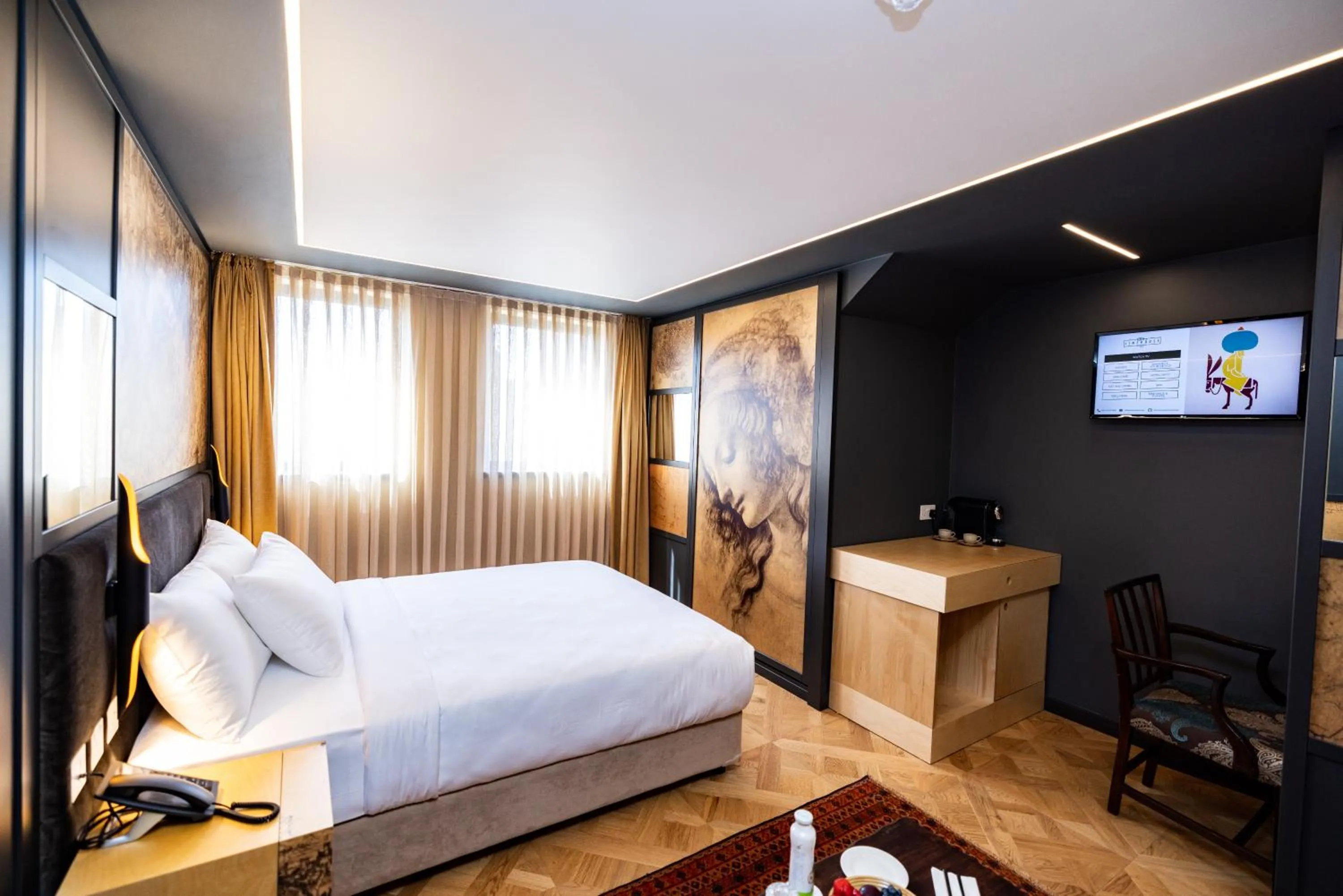 Bed in Limehouse Library Hotel