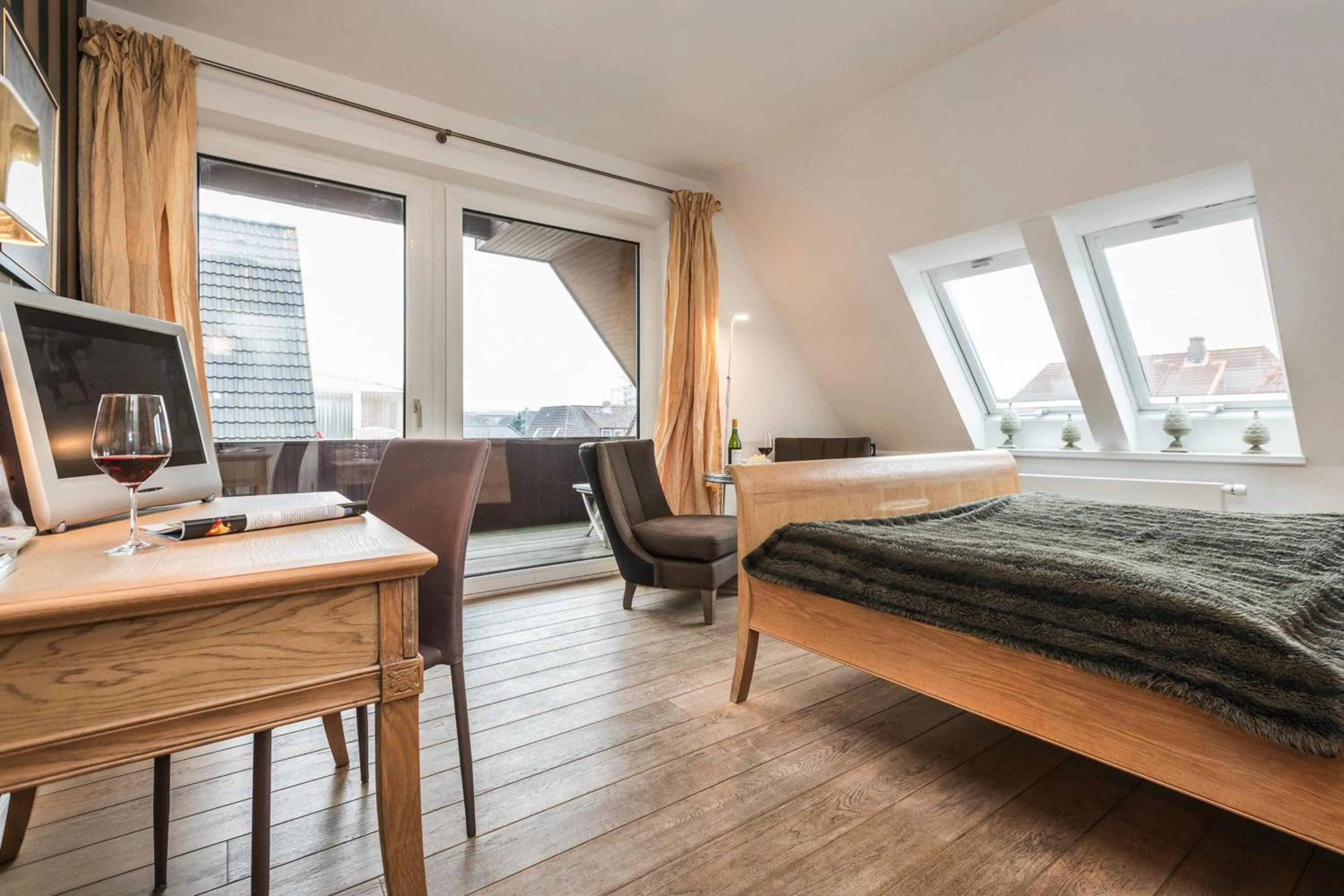 Balcony/Terrace, Bed in Landhaus Sylter Hahn