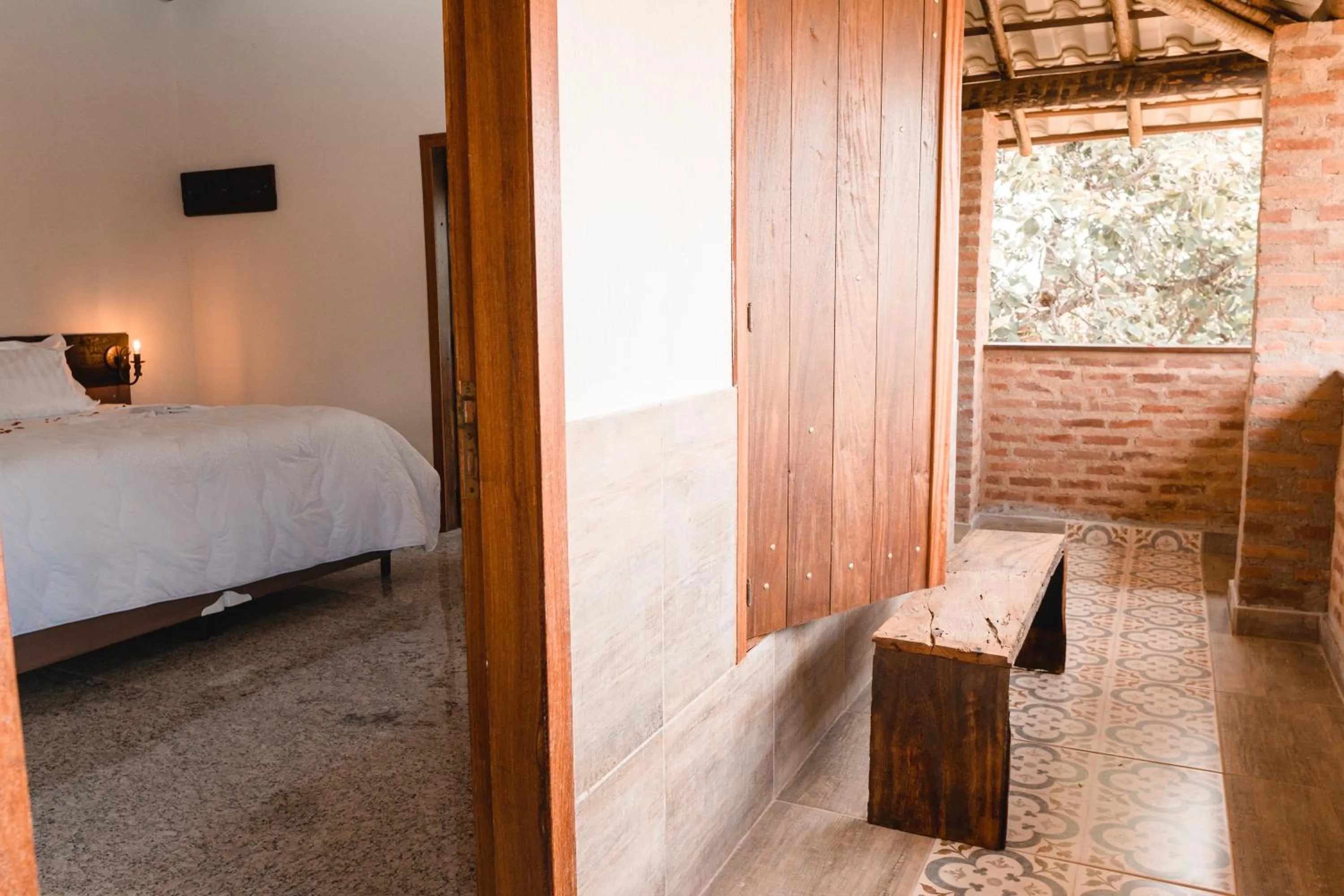 Bed in Pousada Adega Cipo