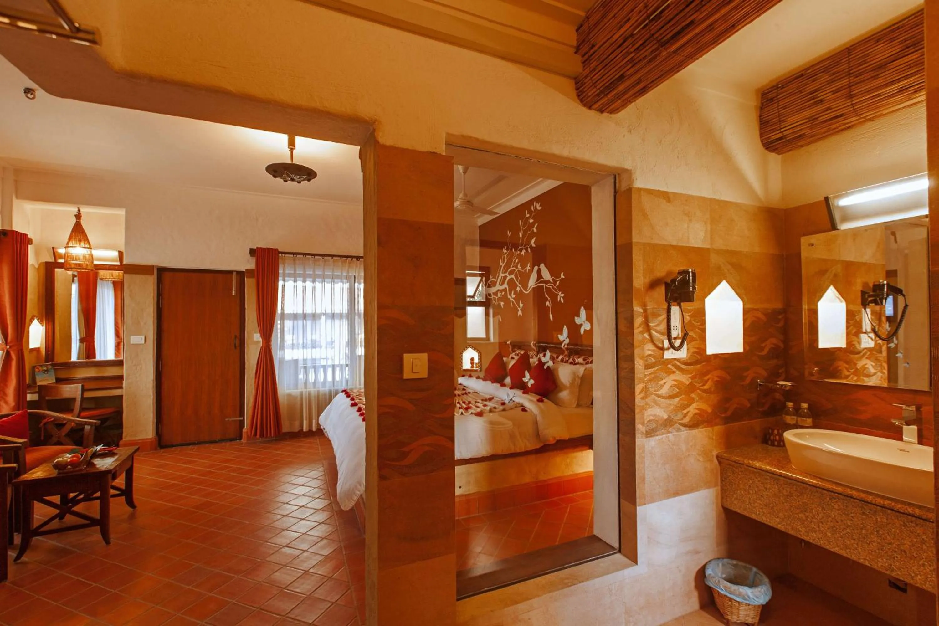 Photo of the whole room, Bed in Green Park Chitwan