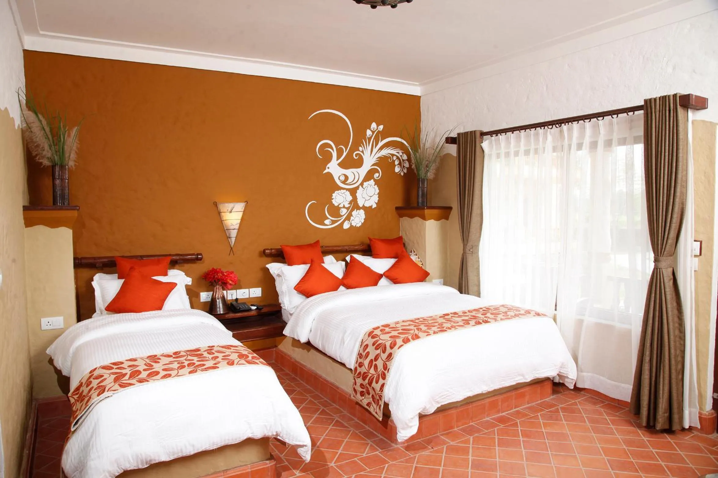 Photo of the whole room, Bed in Green Park Chitwan