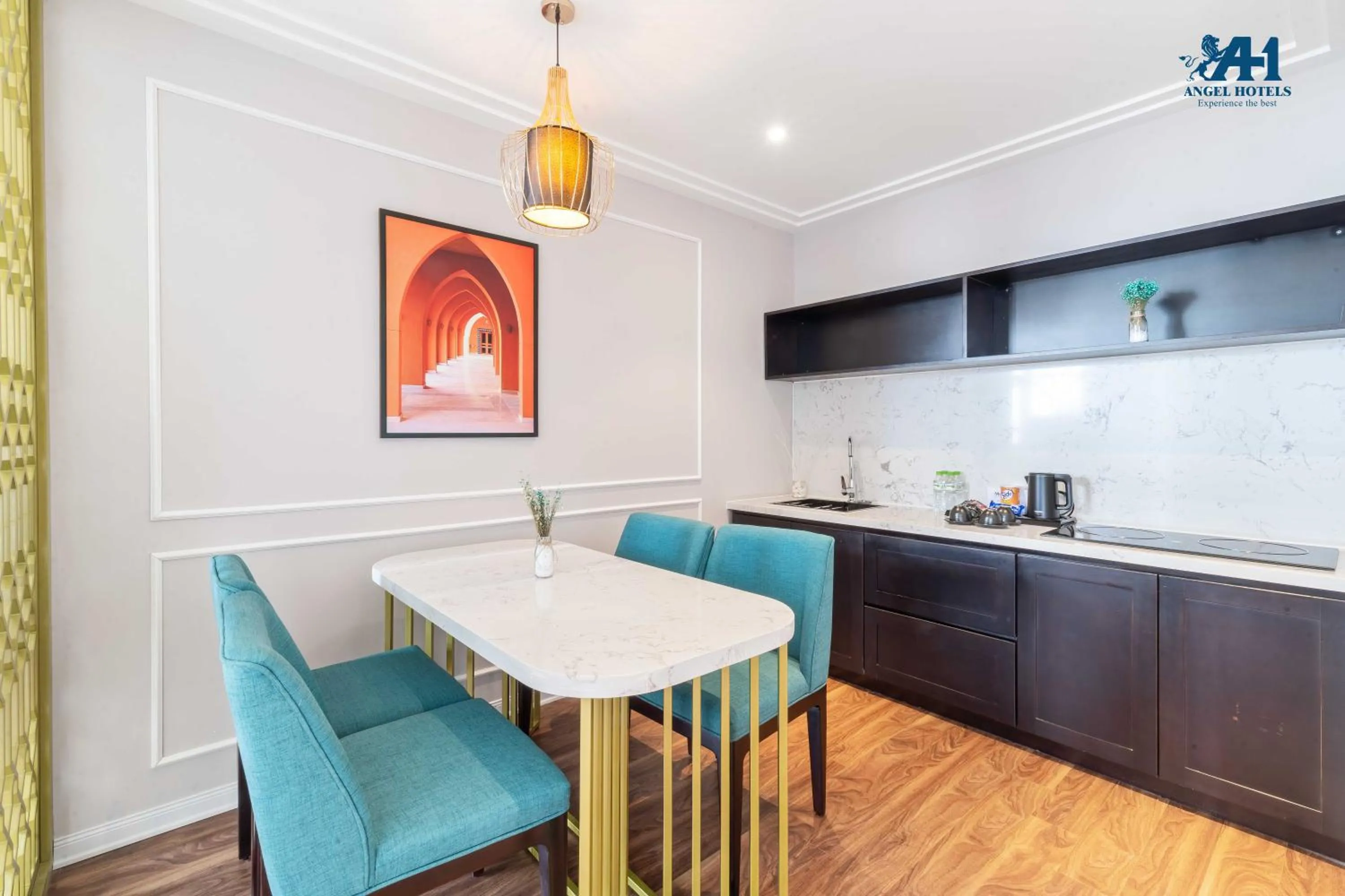 Kitchen or kitchenette in Angel Hotels Beach Danang