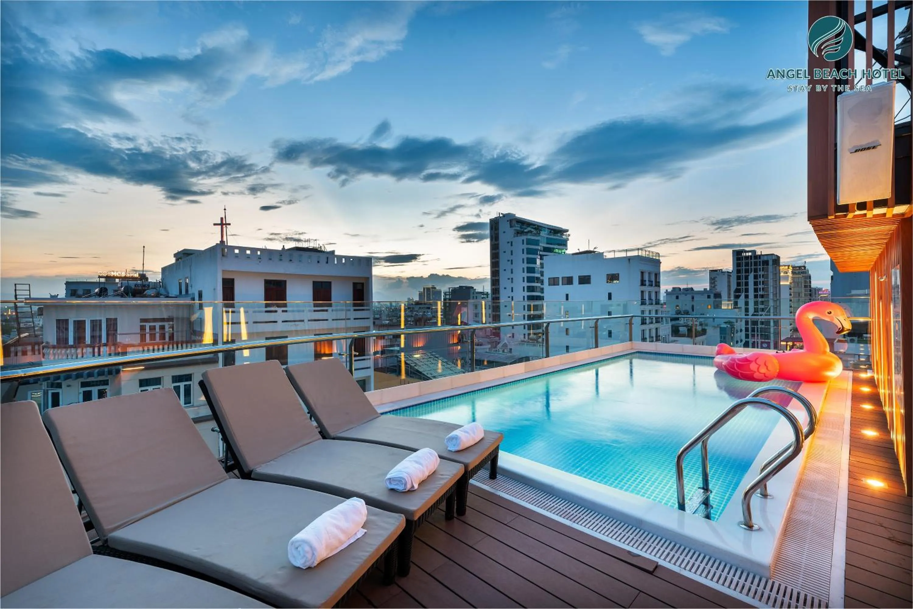Swimming pool in Angel Beach Hotel Danang