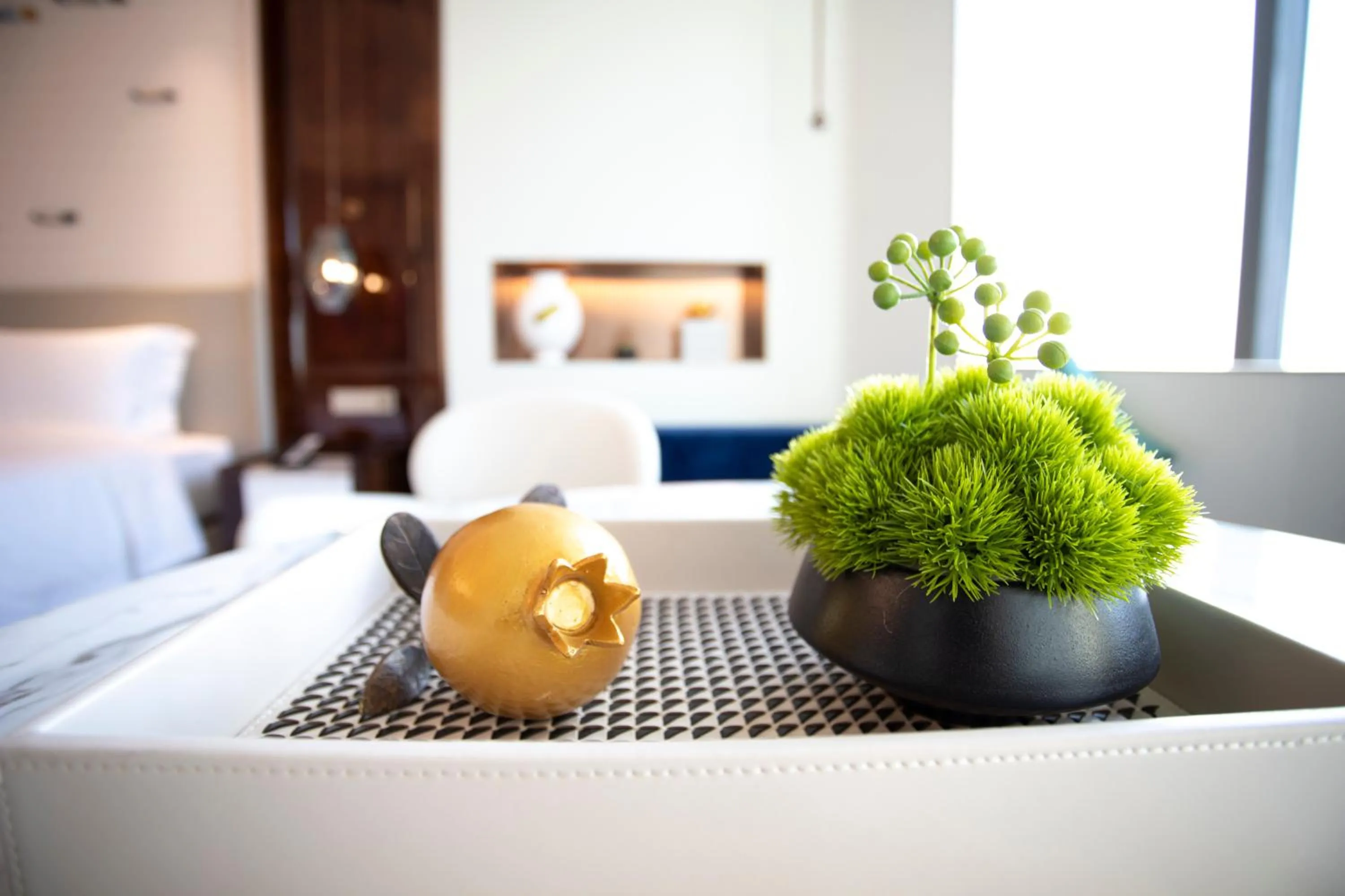 Decorative detail, Bed in Wyndham Garden Nanjing Airport