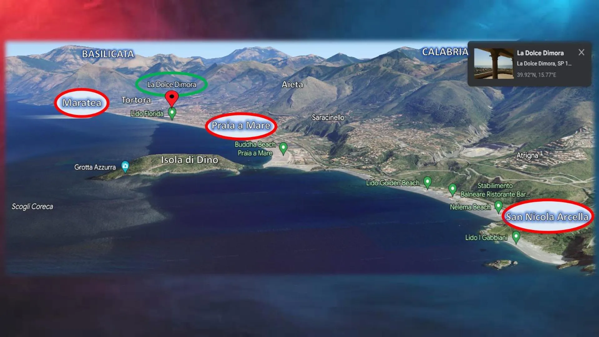 Text overlay in La Dolce Dimora