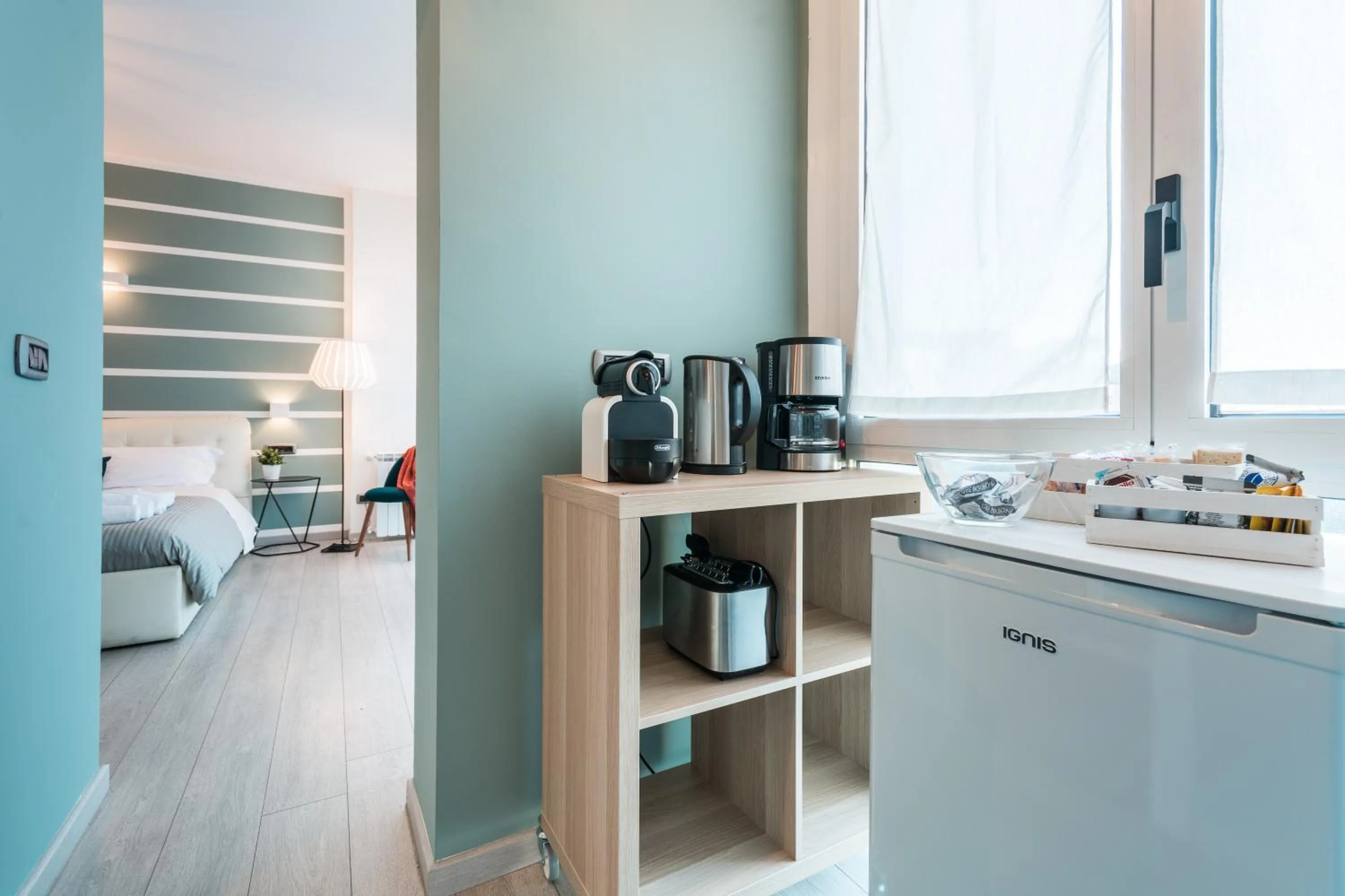 Coffee/tea facilities, Bed in 4 Star Bologna Train Station - Self Check-In