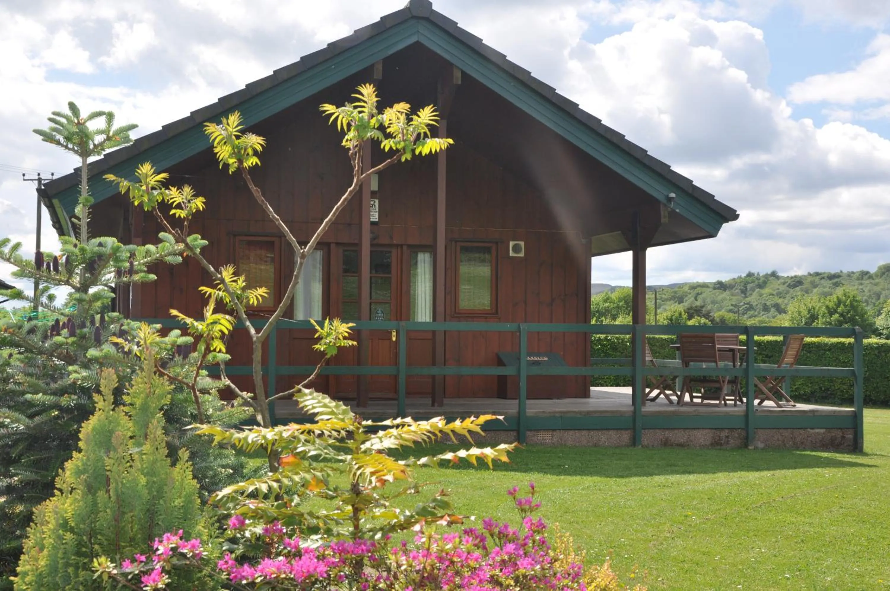 Patio in Wellsfield Farm Holiday Lodges