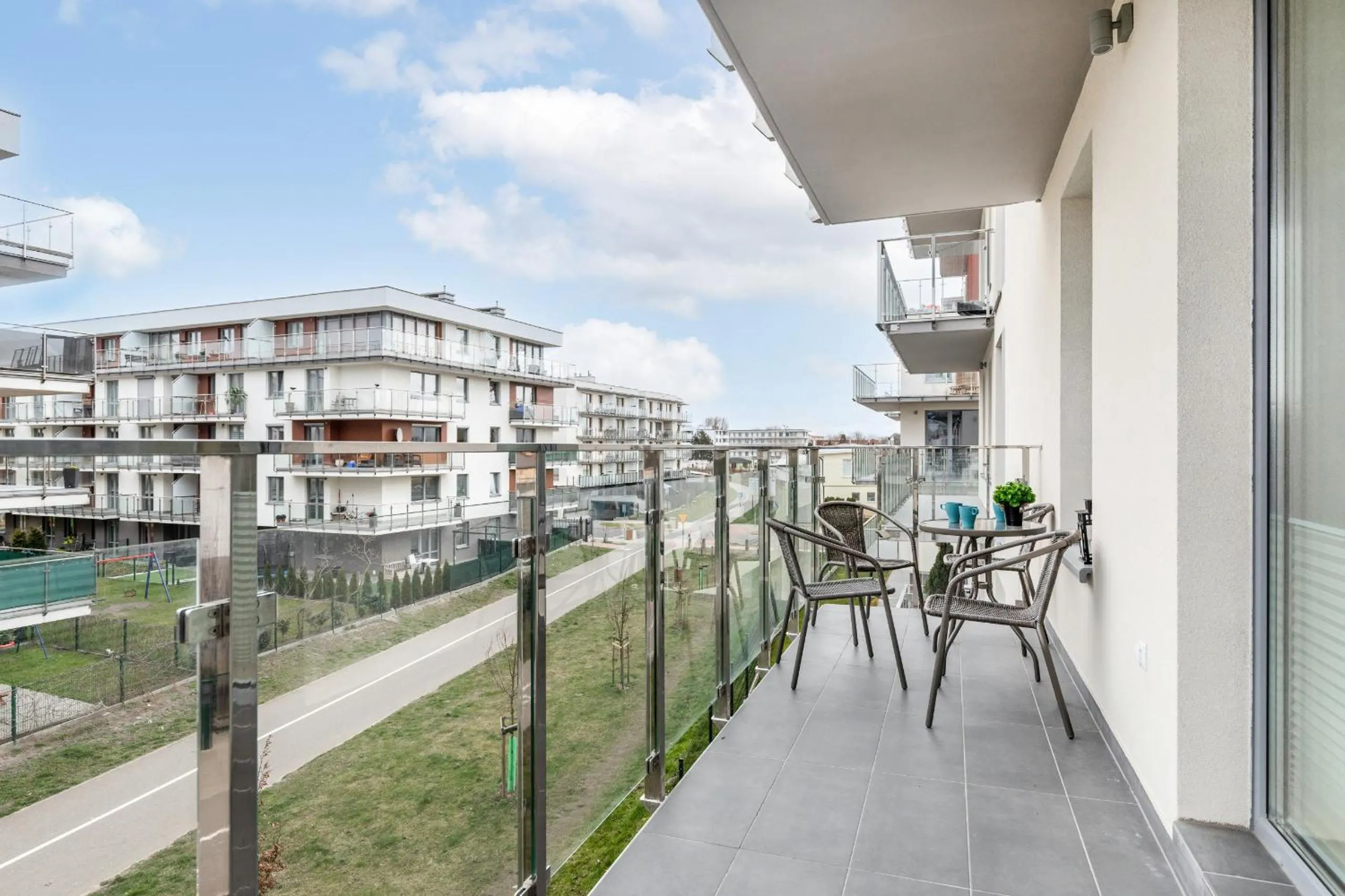 Balcony/Terrace in Apartamenty Osiedle Bursztynowe II by Noclegi Renters