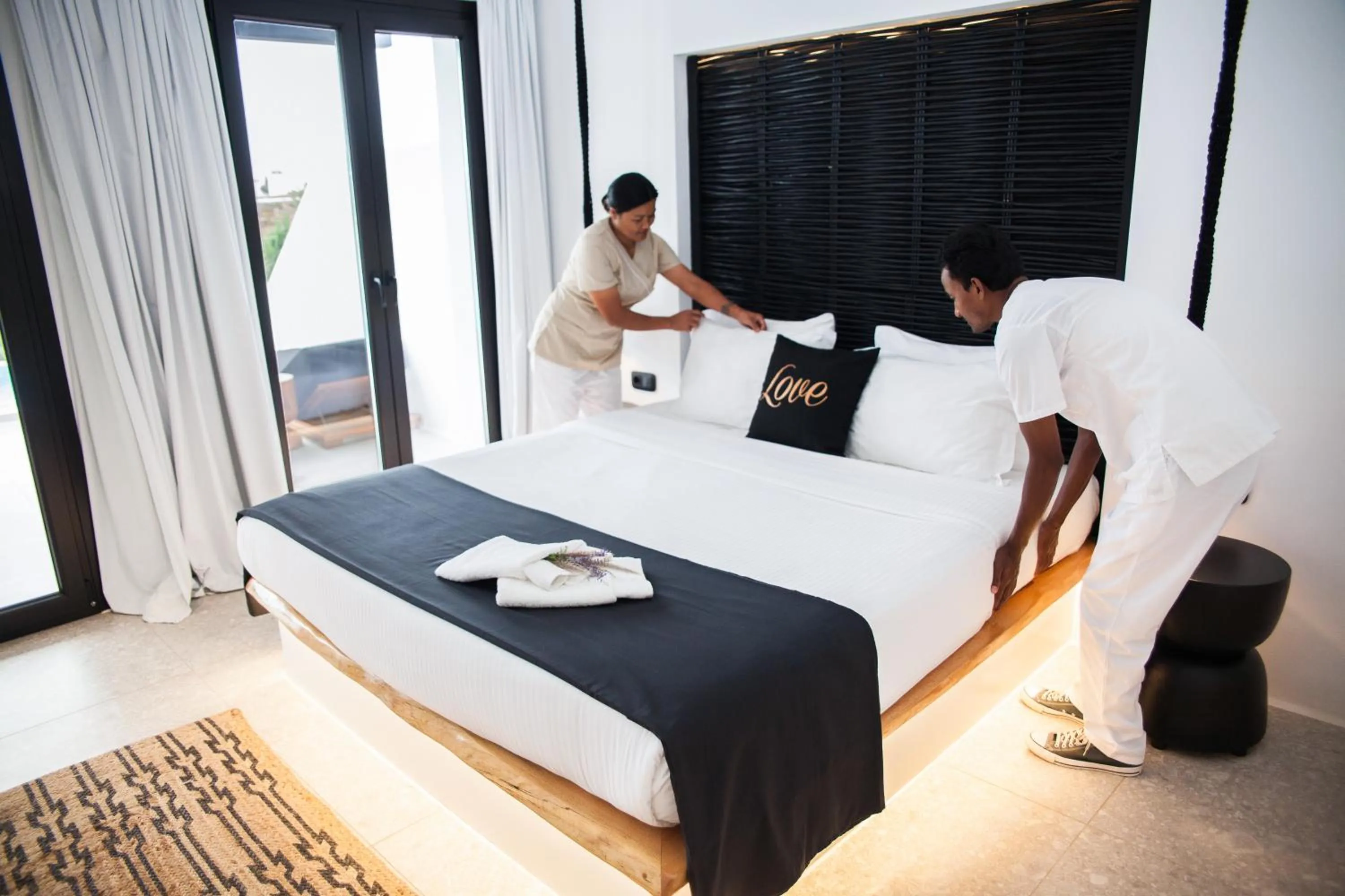 Bedroom, Bed in Agrari Bo Suites by Mykonos Rocks