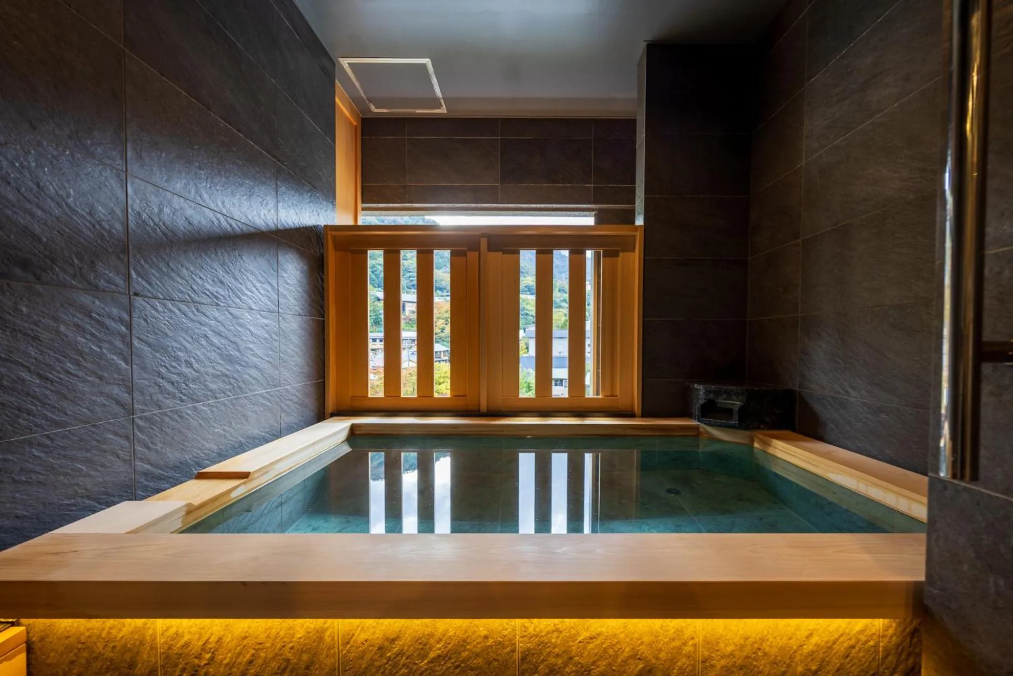 Open Air Bath in Hakone Yumoto Onsen Hotel Kajikaso