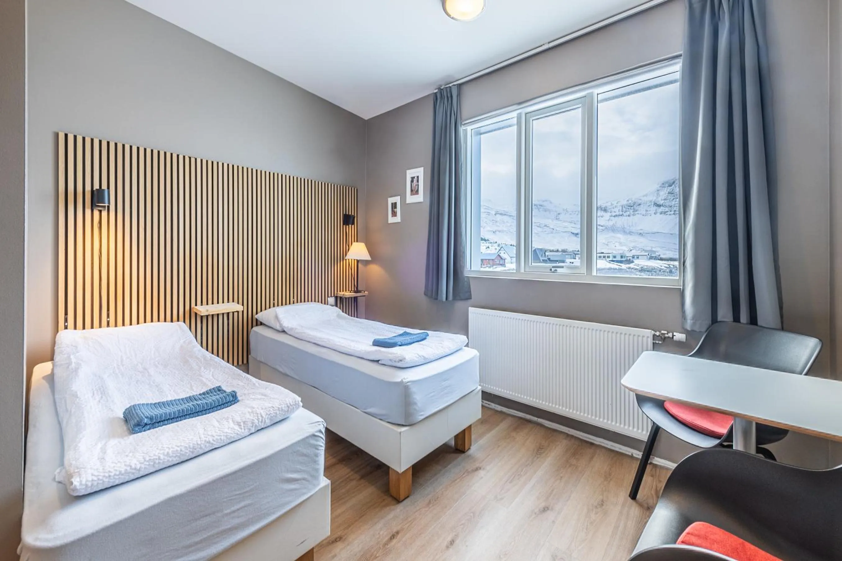 View (from property/room), Bed in Stöð Guesthouse and apartments