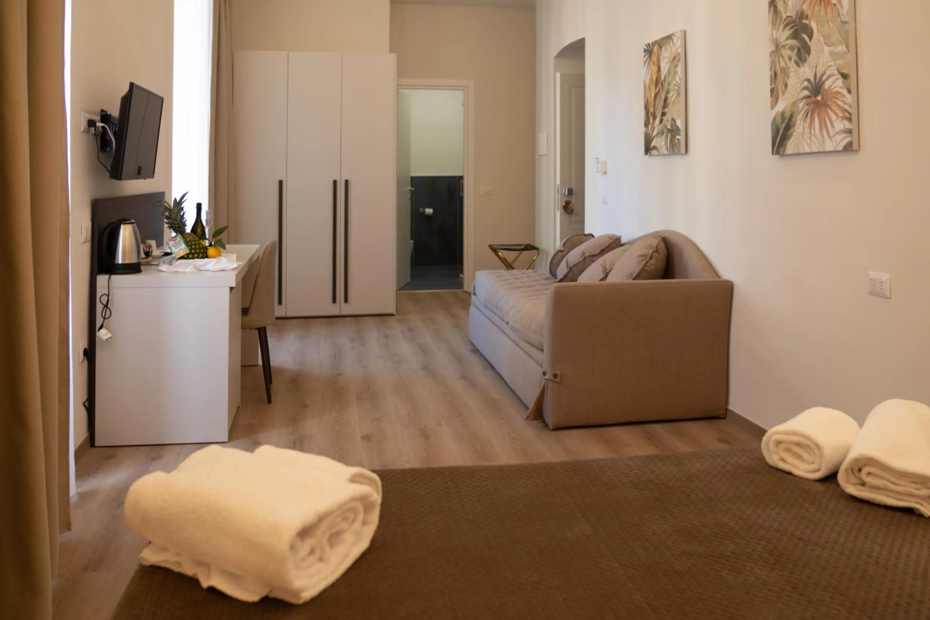 Bed in Palazzo Cappuccini Art Relais