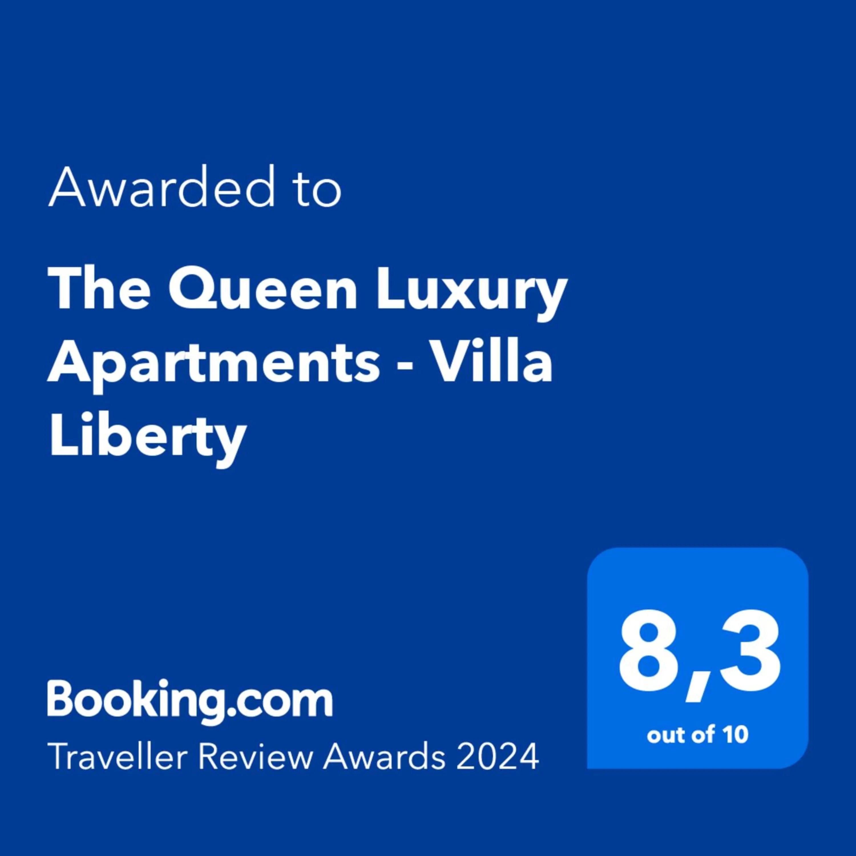 Certificate/Award in The Queen Luxury Apartments - Villa Liberty