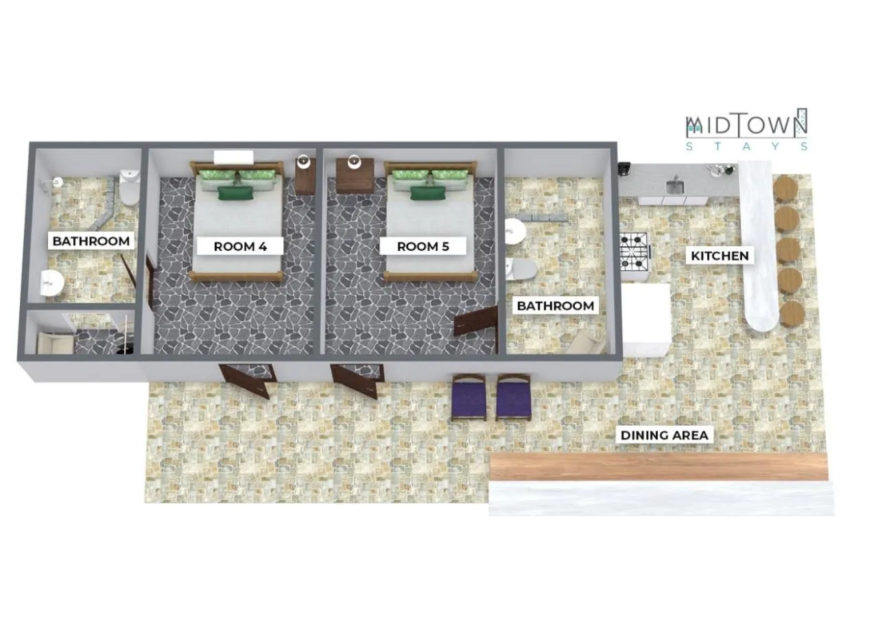 Floor plan in Pangea Lodge with Shared Pool at the Heart of Manzanillo