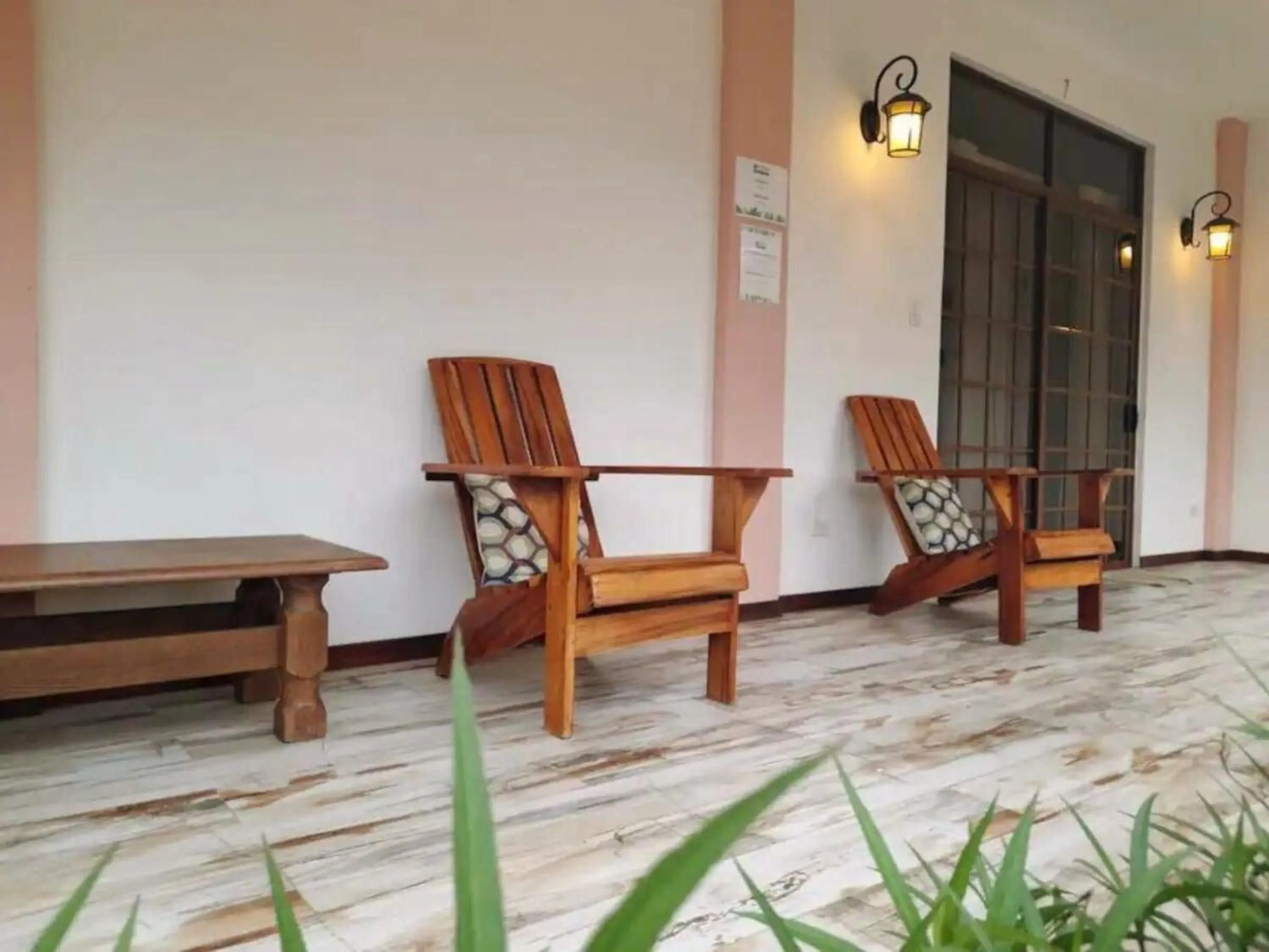 Patio in Pangea Lodge with Shared Pool at the Heart of Manzanillo