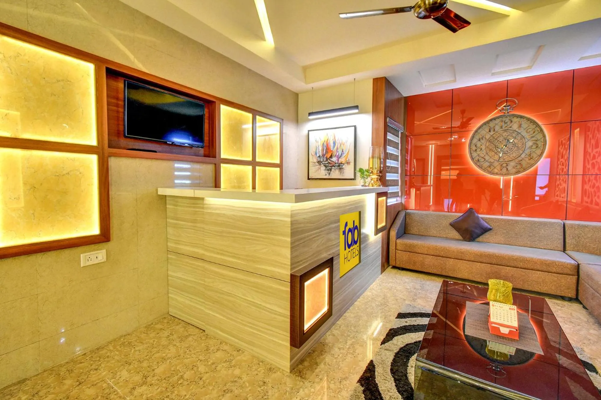 Lobby or reception in FabHotel Nestlay Rooms Airport - Nr Chennai International Airport
