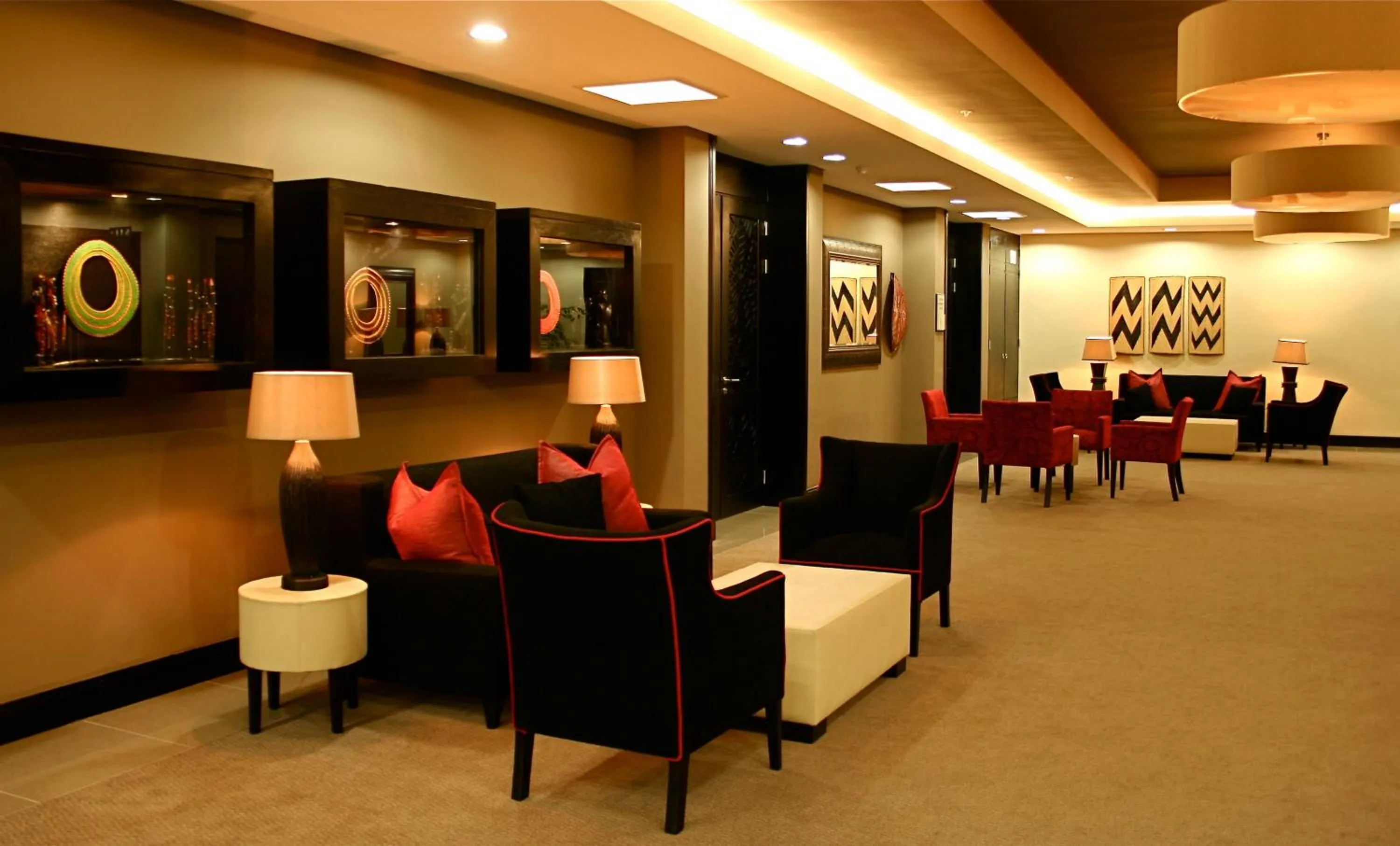 Seating area in Mount Meru Hotel