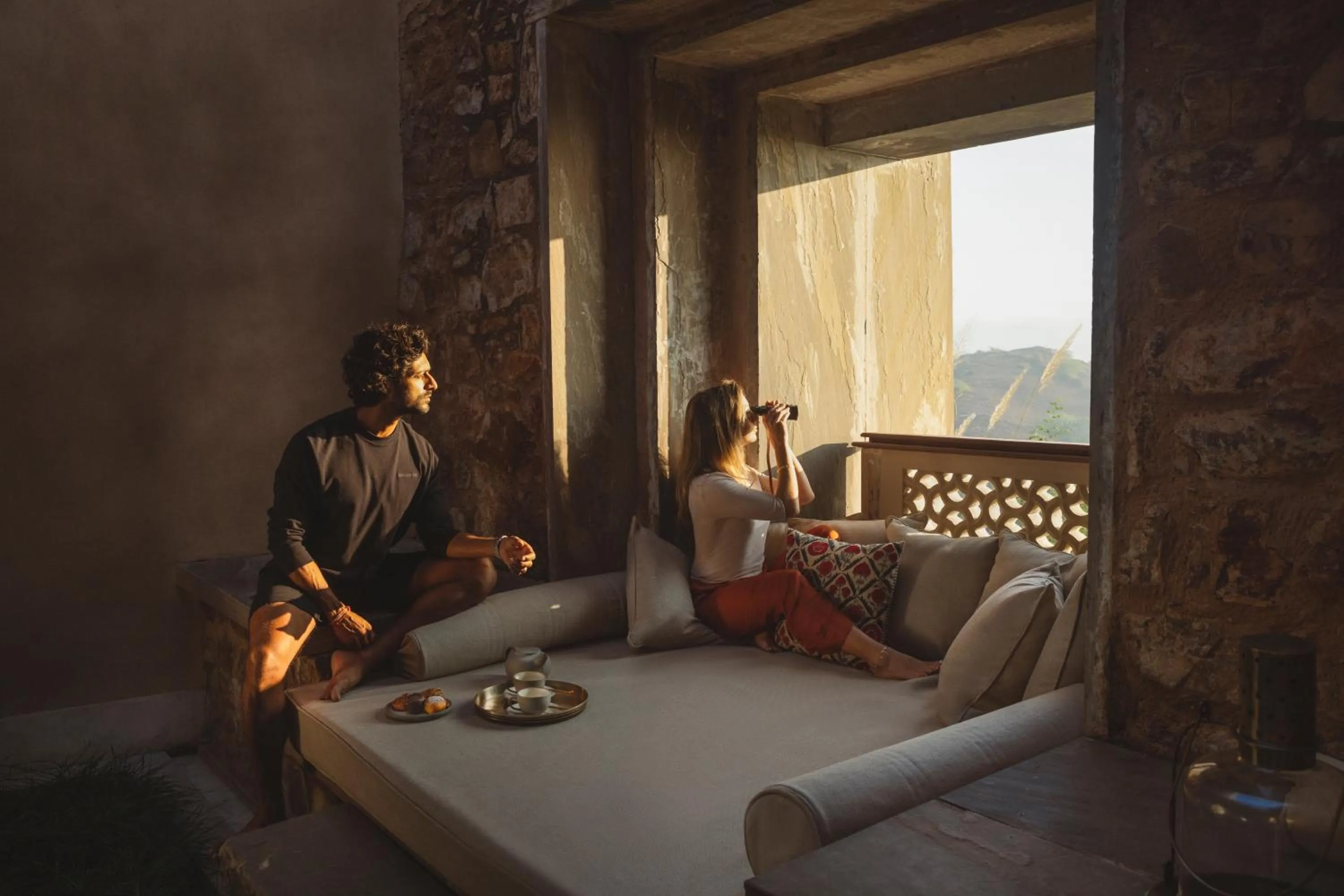 Balcony/Terrace, Bed in Six Senses Fort Barwara Sawai Madhopur