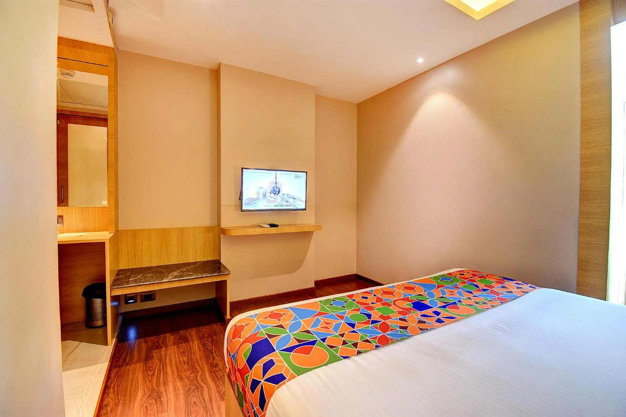 TV and multimedia, Bed in FabHotel S Comfort Inn - Indiranagar