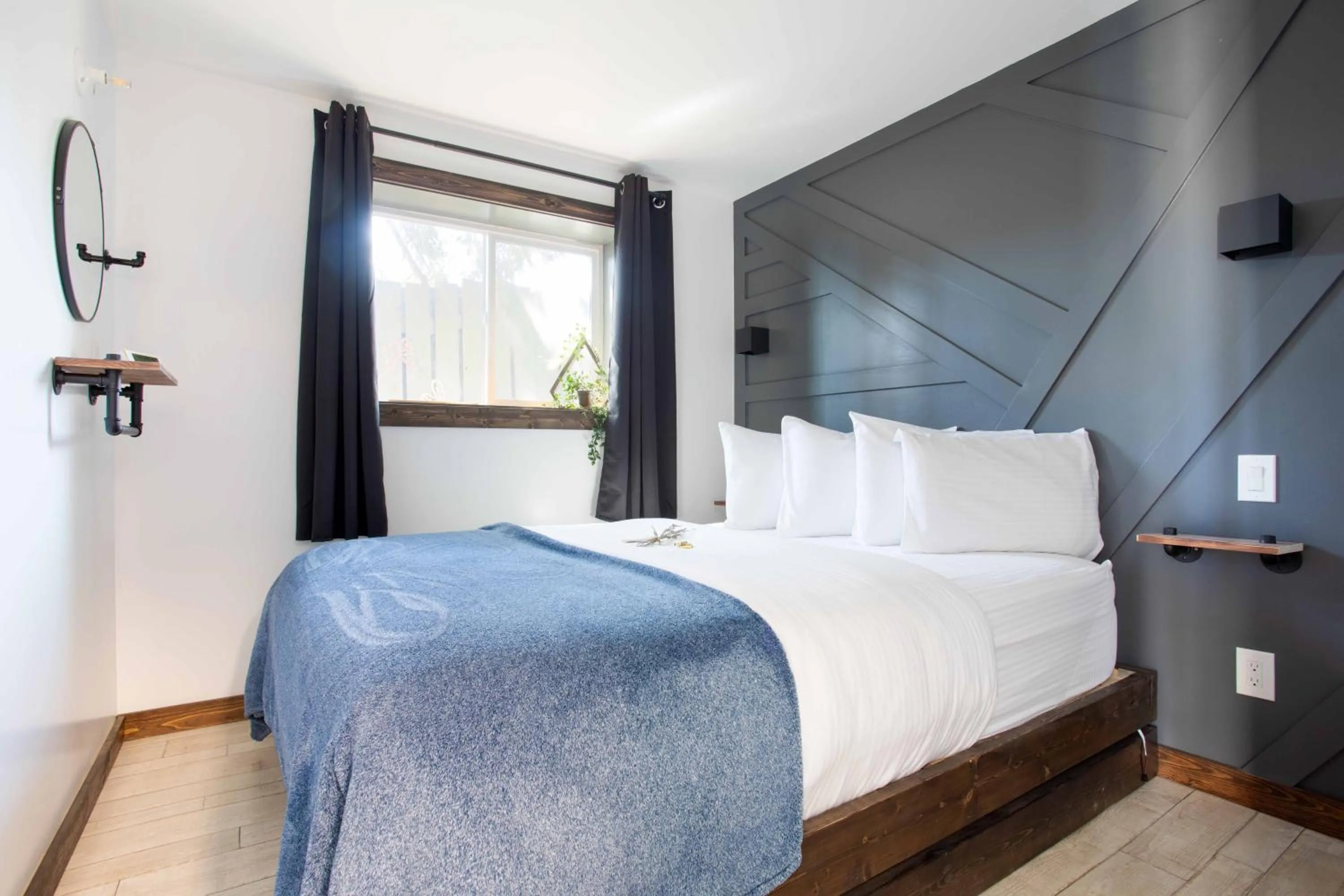 Bed in The Valley View Cabins and Event Center