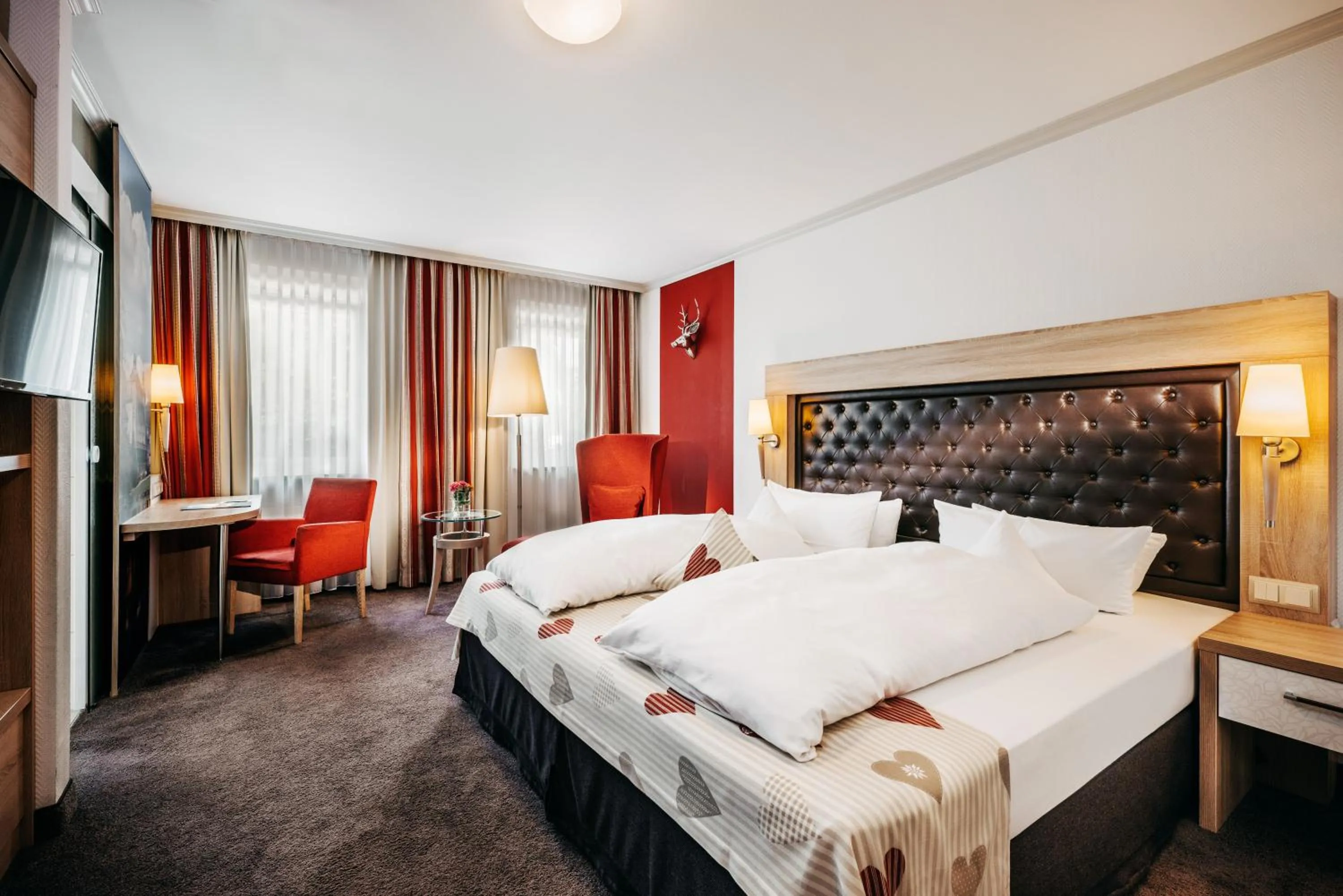 Bed in Lohmann's Romantik Hotel Gravenberg