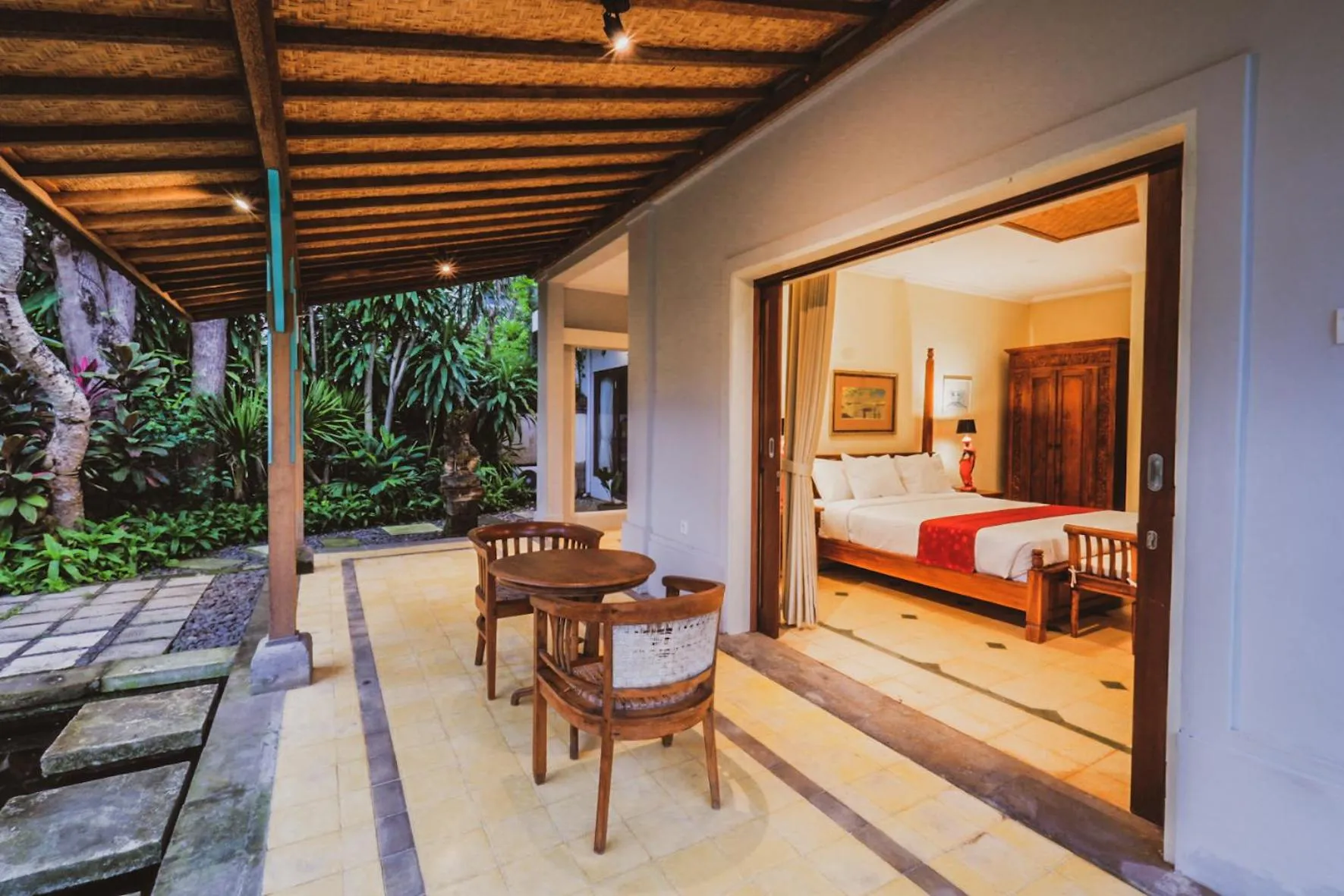 Seating area in Bebek Cottages Sanur