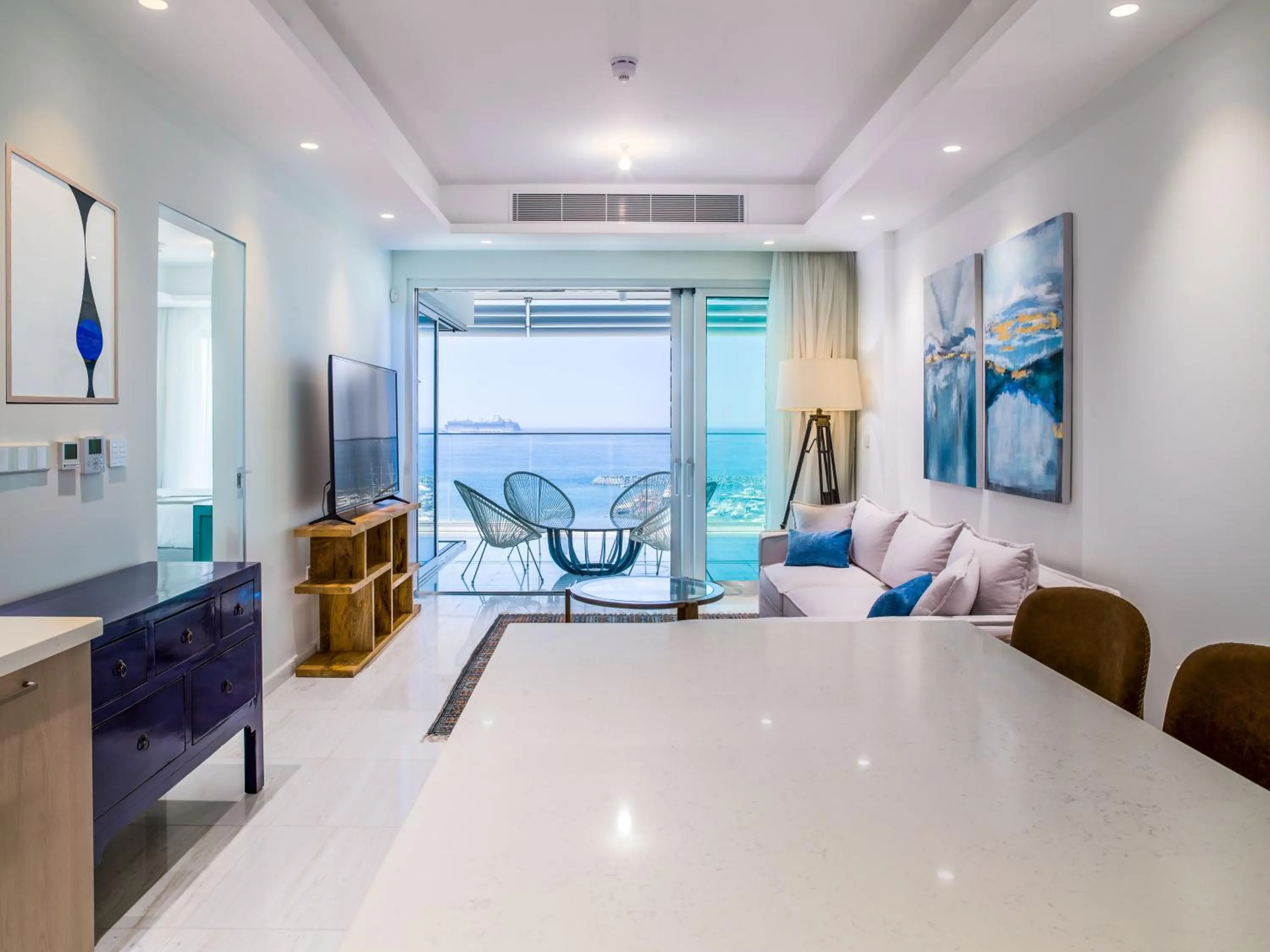 Living room in The Tower at St Raphael Resort