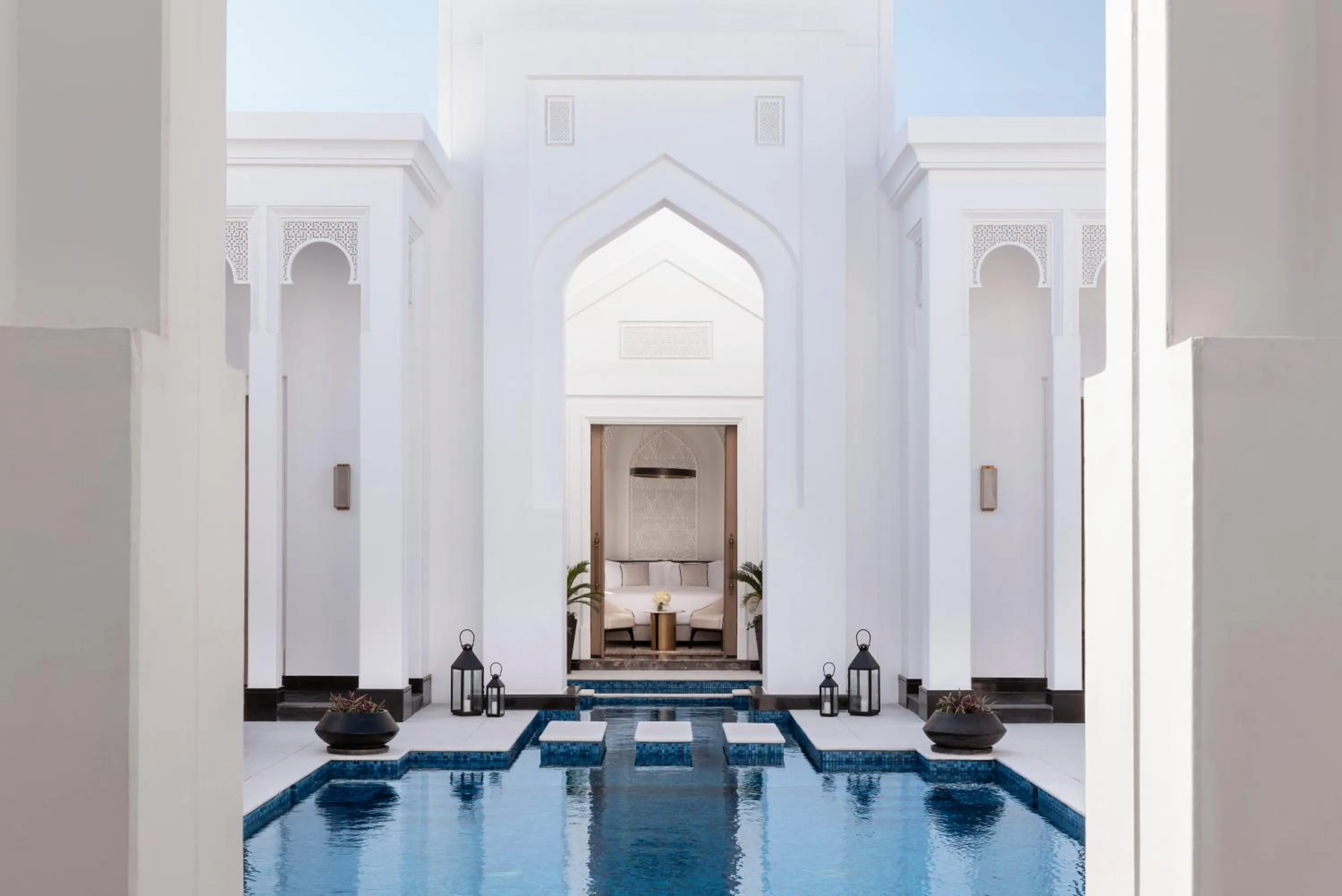 Pool view in Raffles Al Areen Palace Bahrain
