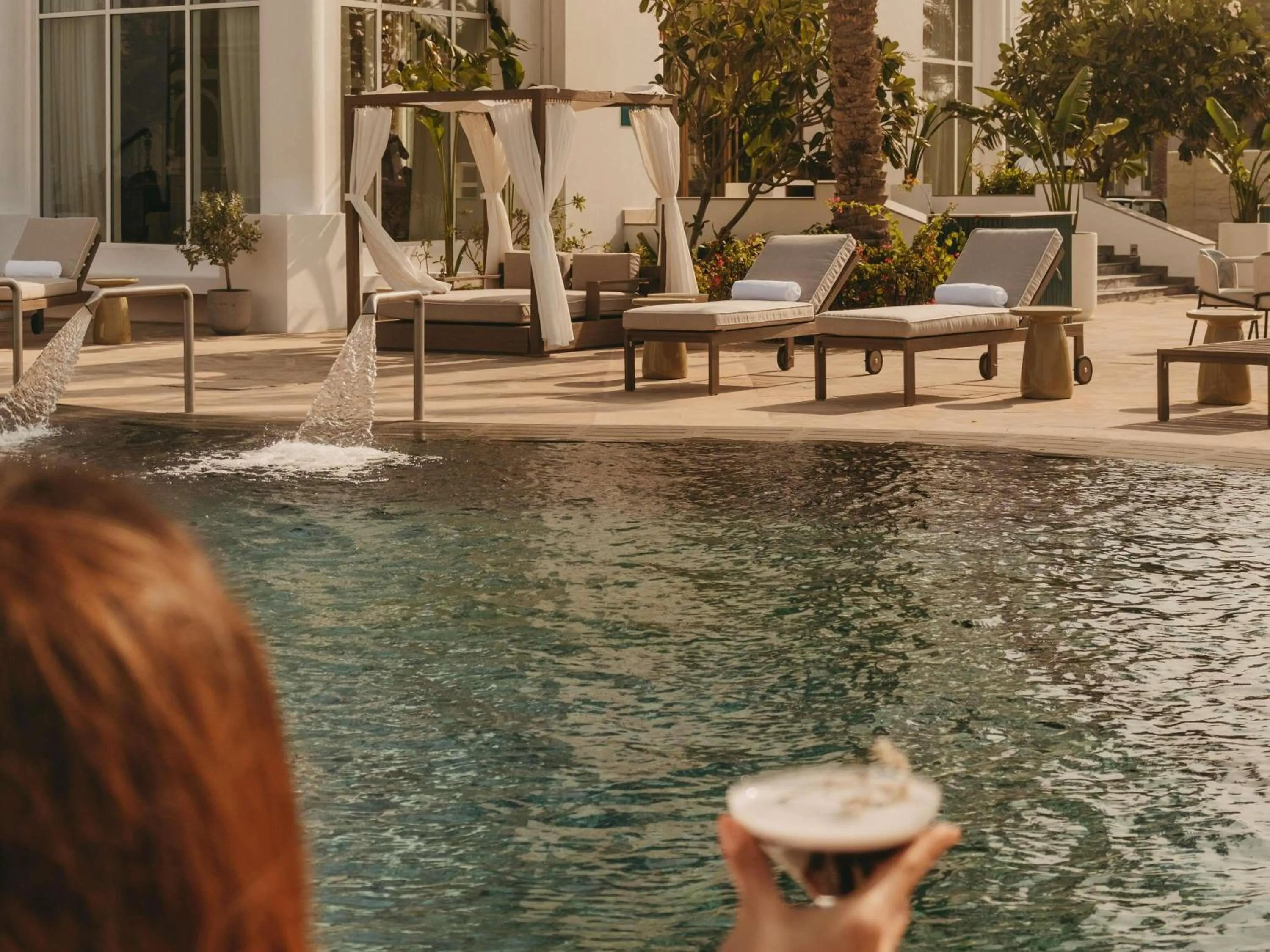 Pool view in Raffles Al Areen Palace Bahrain