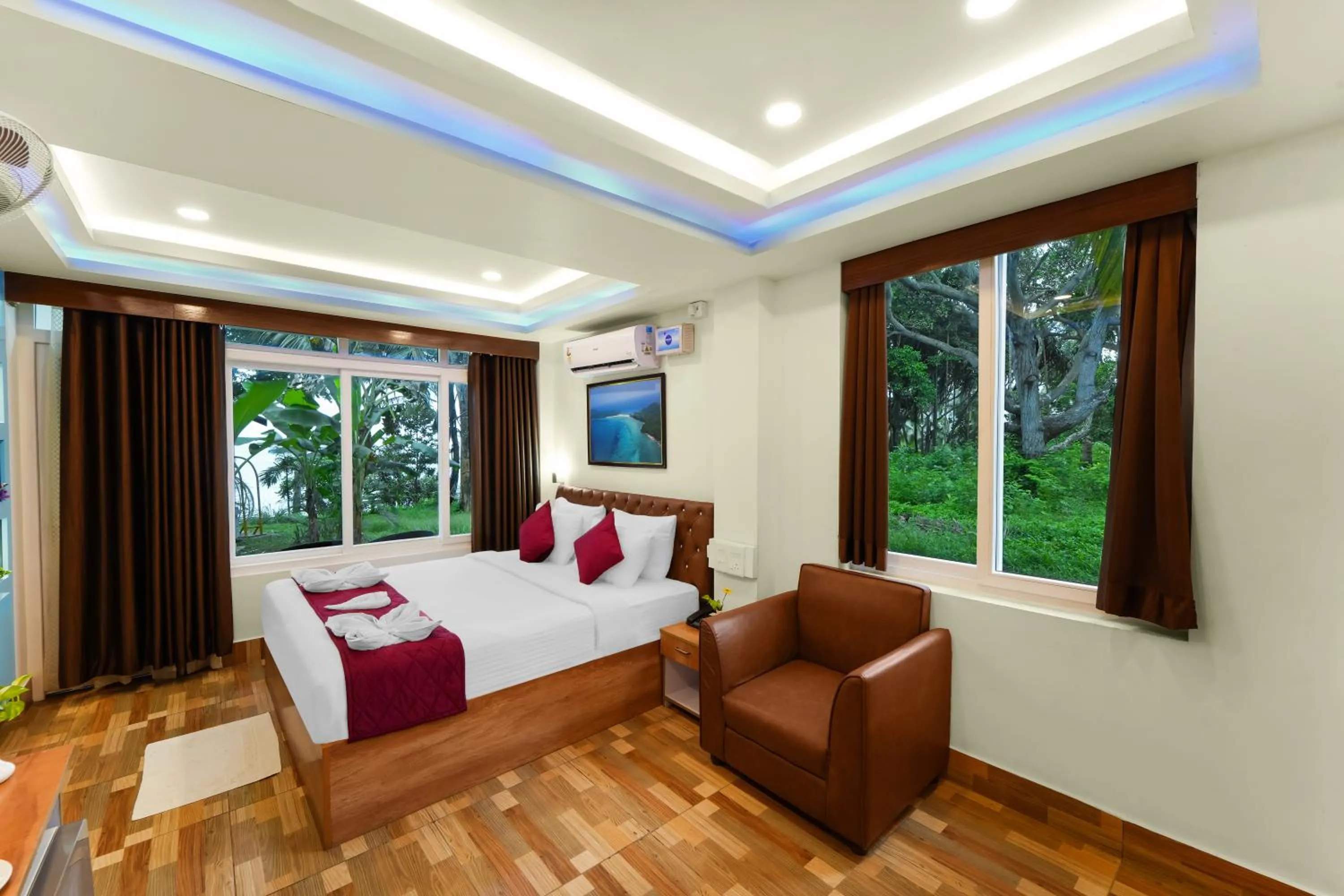 Bed in Adhvasaha Beach Spa Resort
