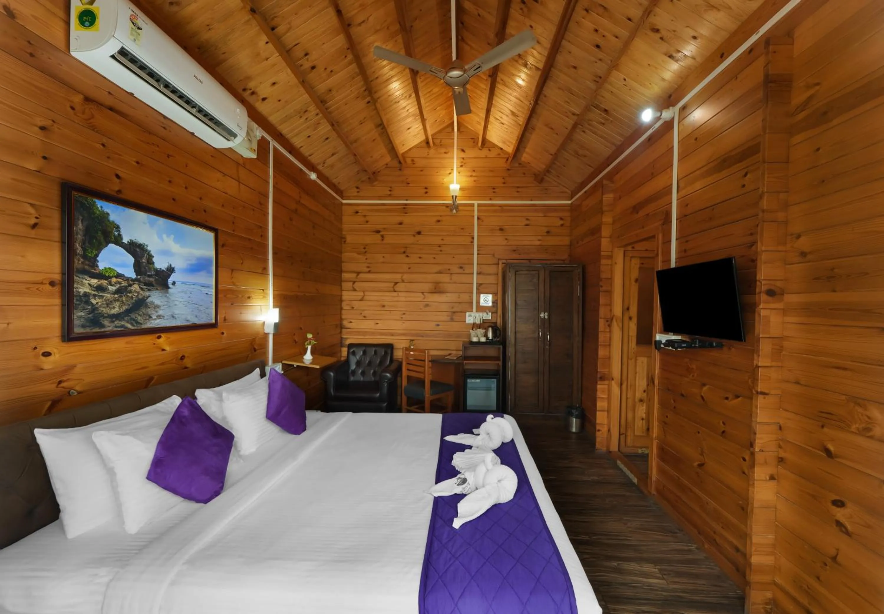 Bed in Adhvasaha Beach Spa Resort