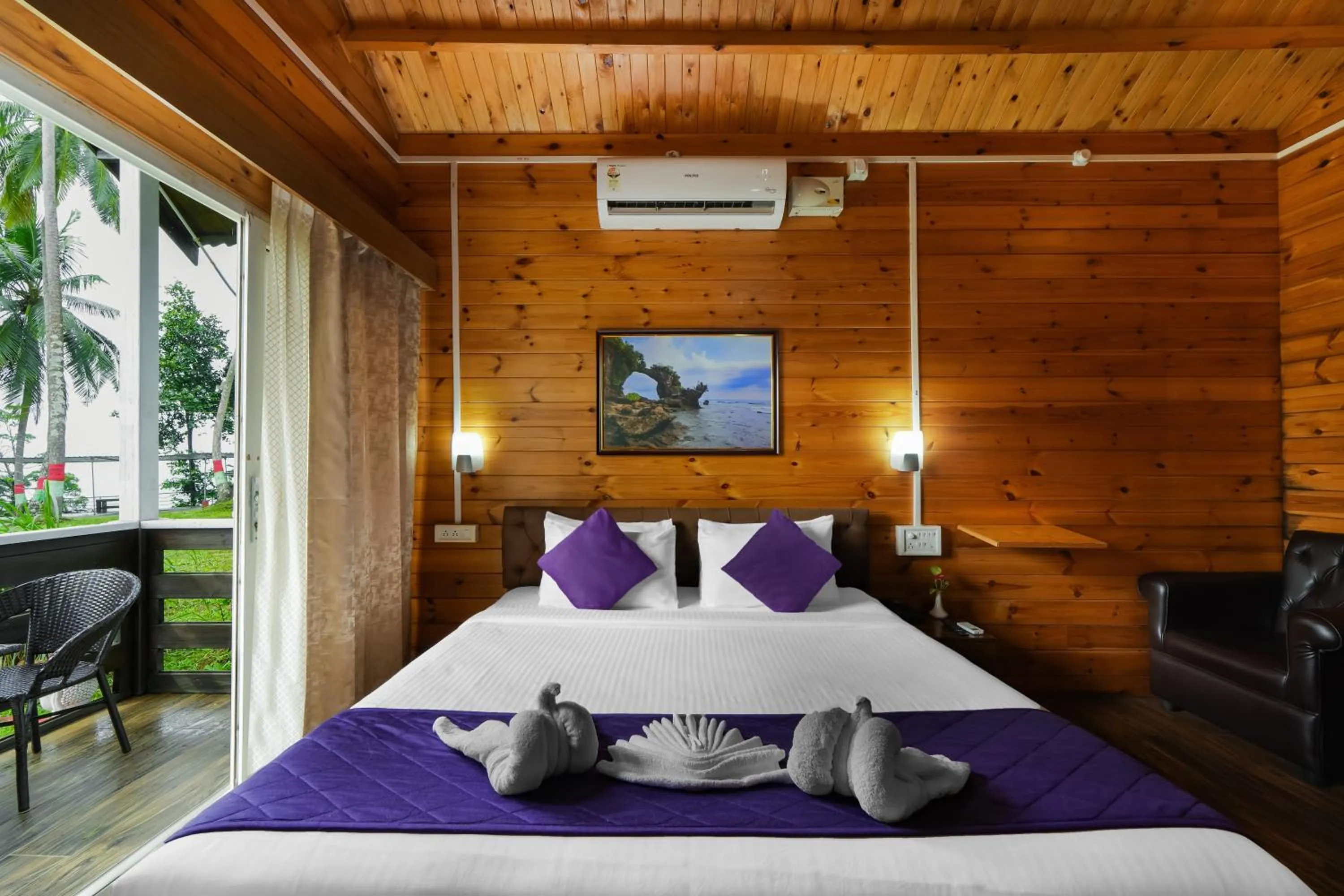 Bed in Adhvasaha Beach Spa Resort