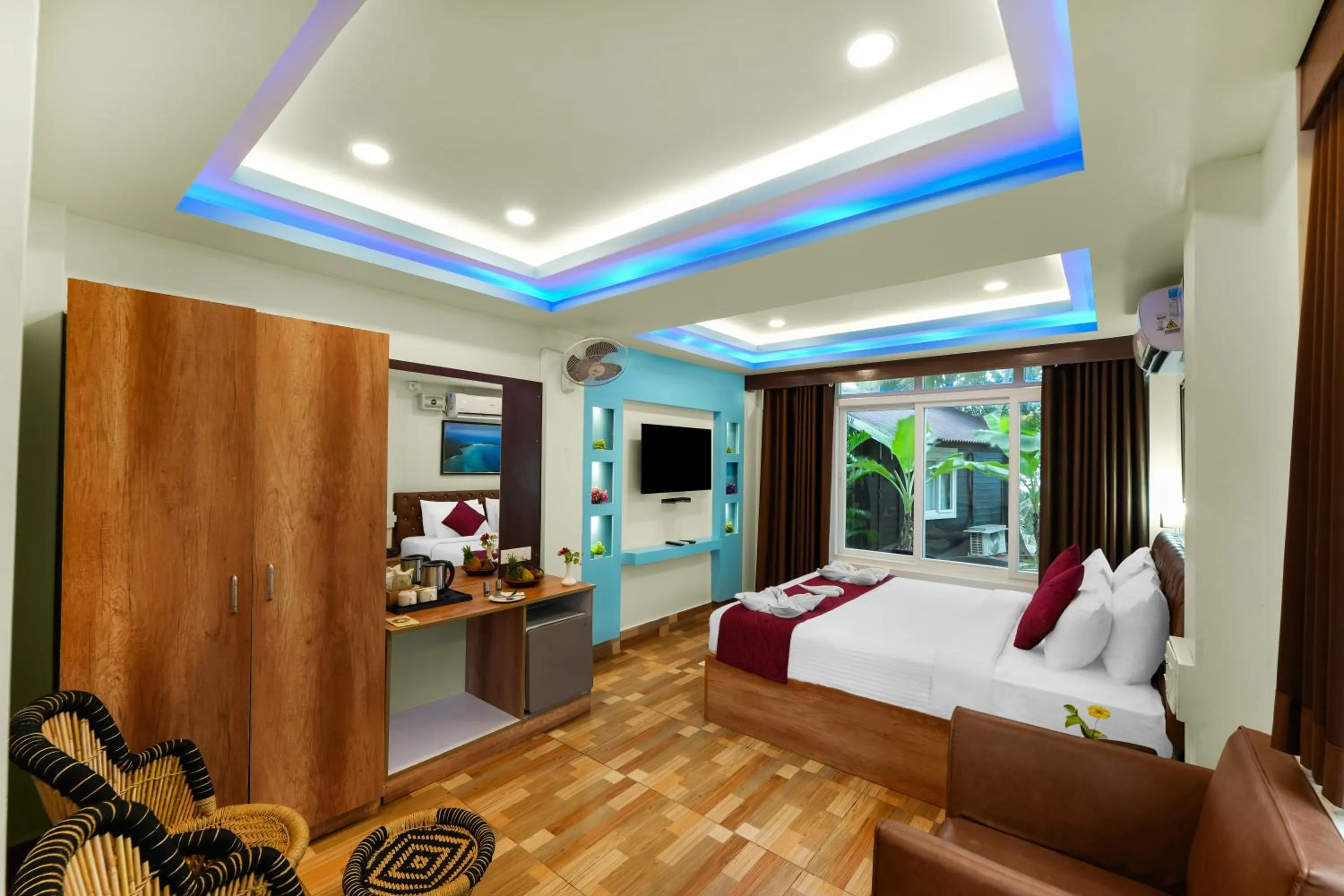 Bed in Adhvasaha Beach Spa Resort