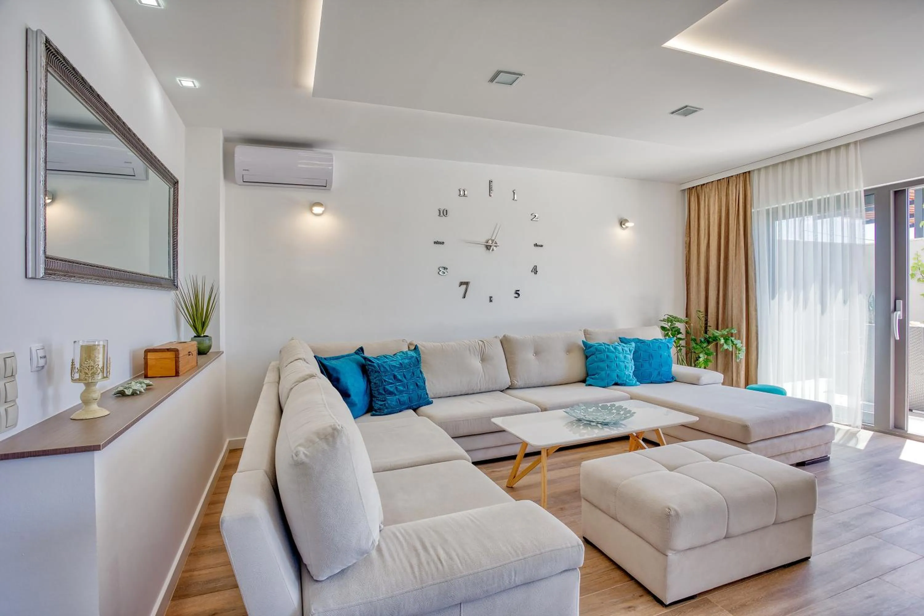 Living room in LUXURY VILLA PARADISE 120m from sandy beach, heated pool, billiard, max 12 pax