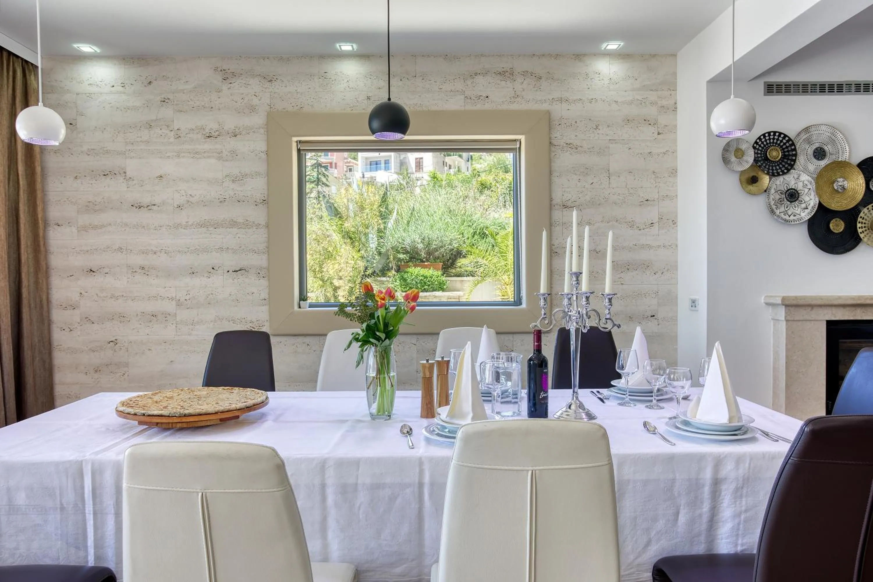 Dining area in LUXURY VILLA PARADISE 120m from sandy beach, heated pool, billiard, max 12 pax