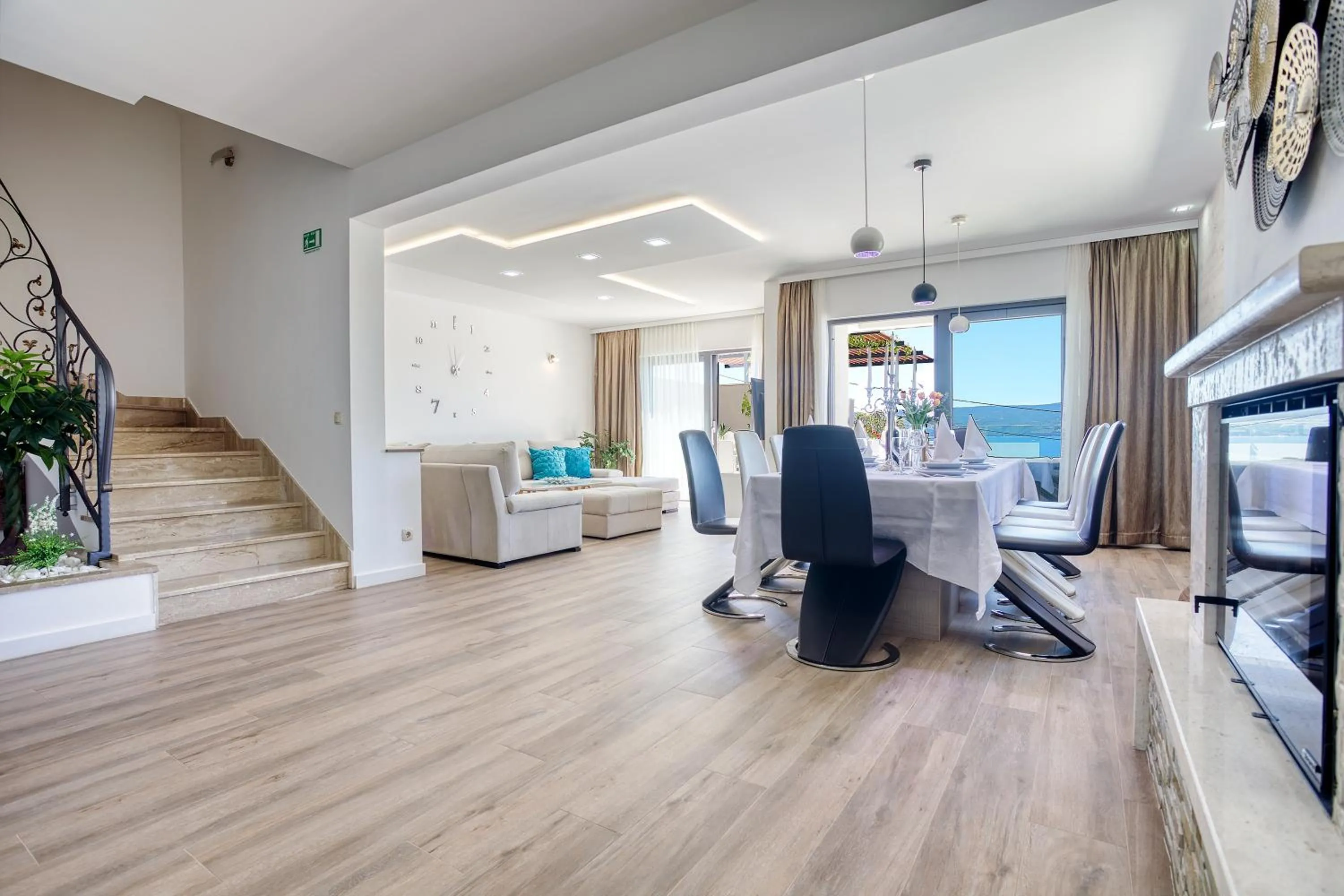 Living room in LUXURY VILLA PARADISE 120m from sandy beach, heated pool, billiard, max 12 pax