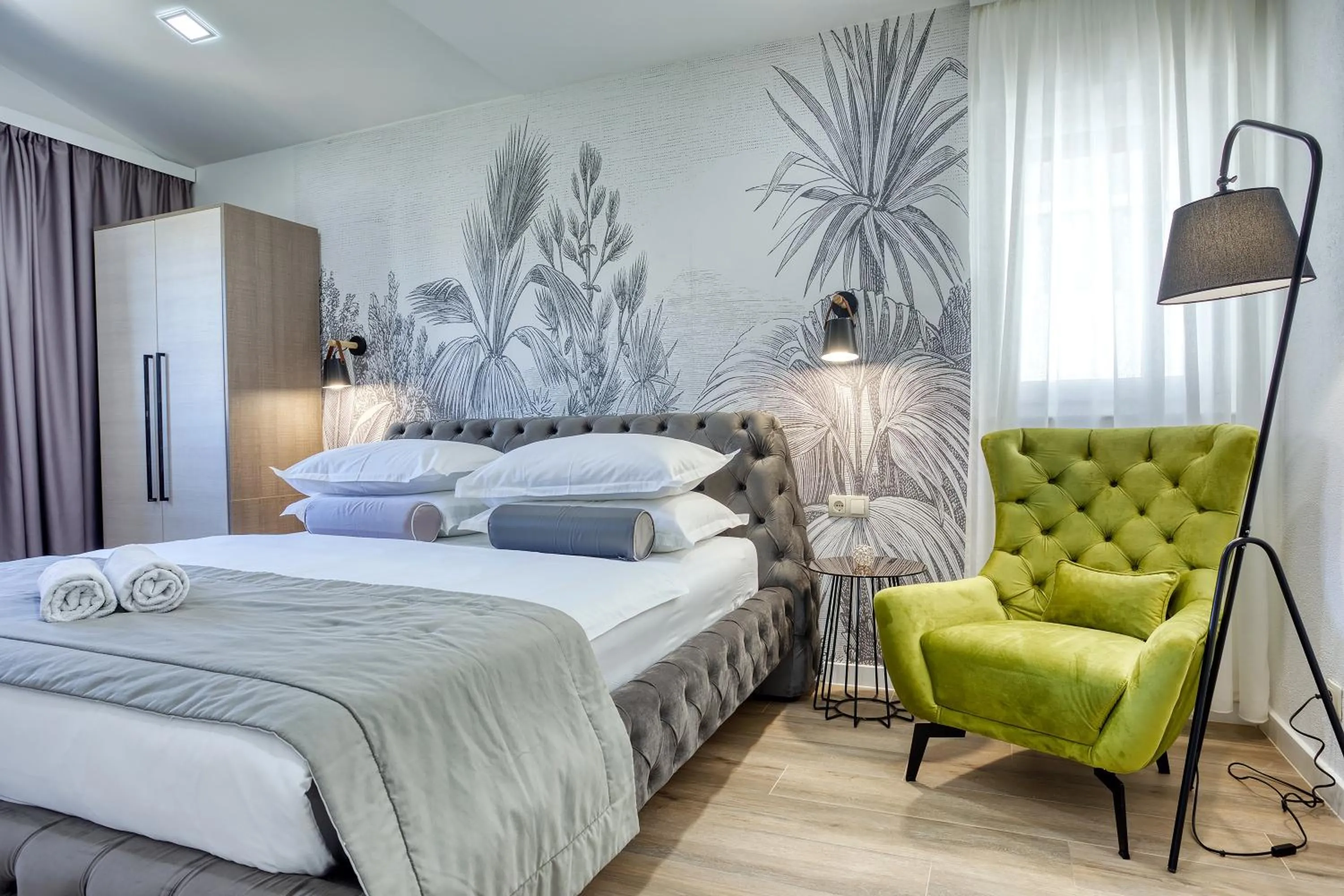 Bedroom, Bed in LUXURY VILLA PARADISE 120m from sandy beach, heated pool, billiard, max 12 pax
