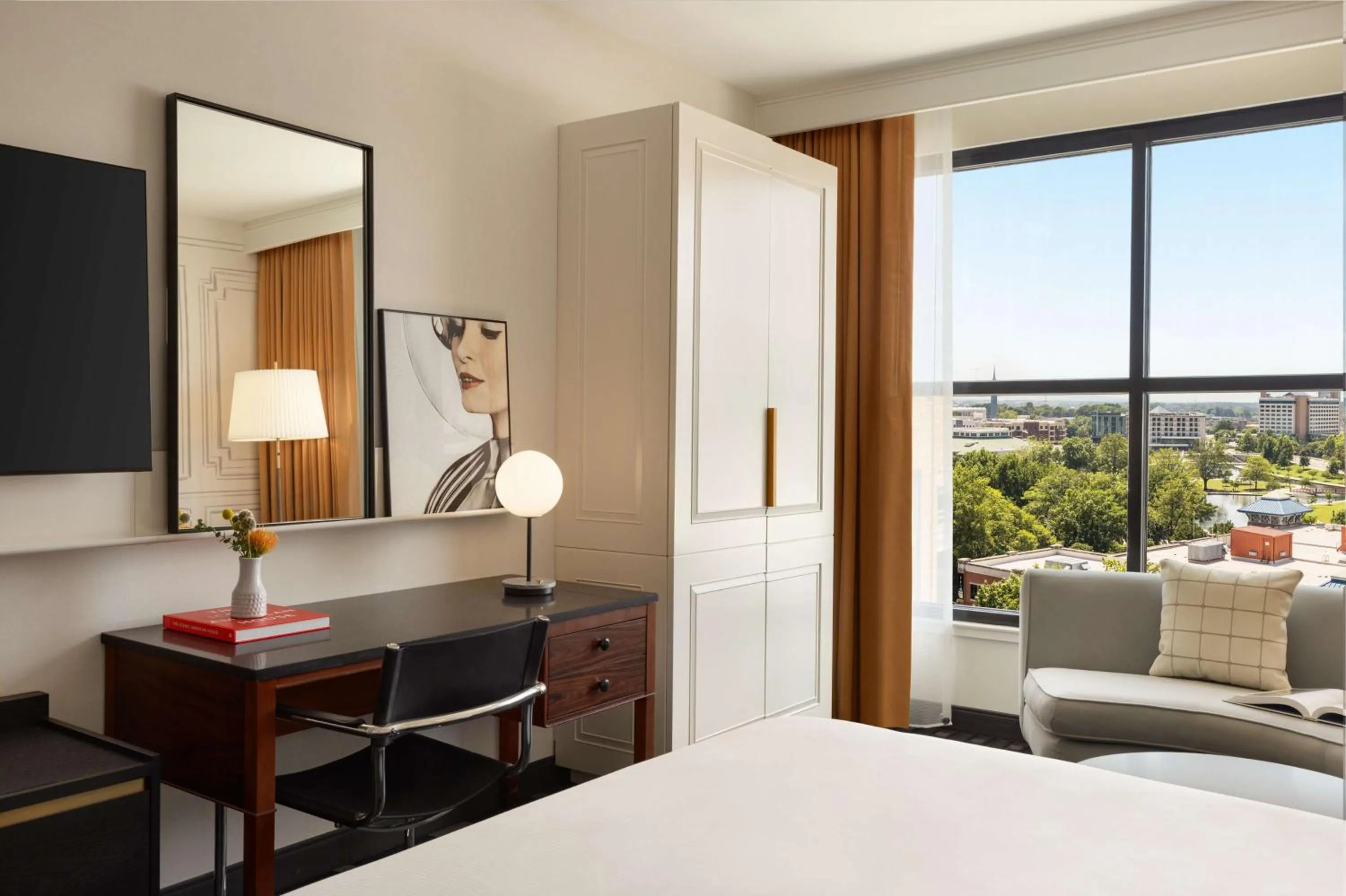 Bedroom, Bed in 106 Jefferson Huntsville, Curio Collection by Hilton