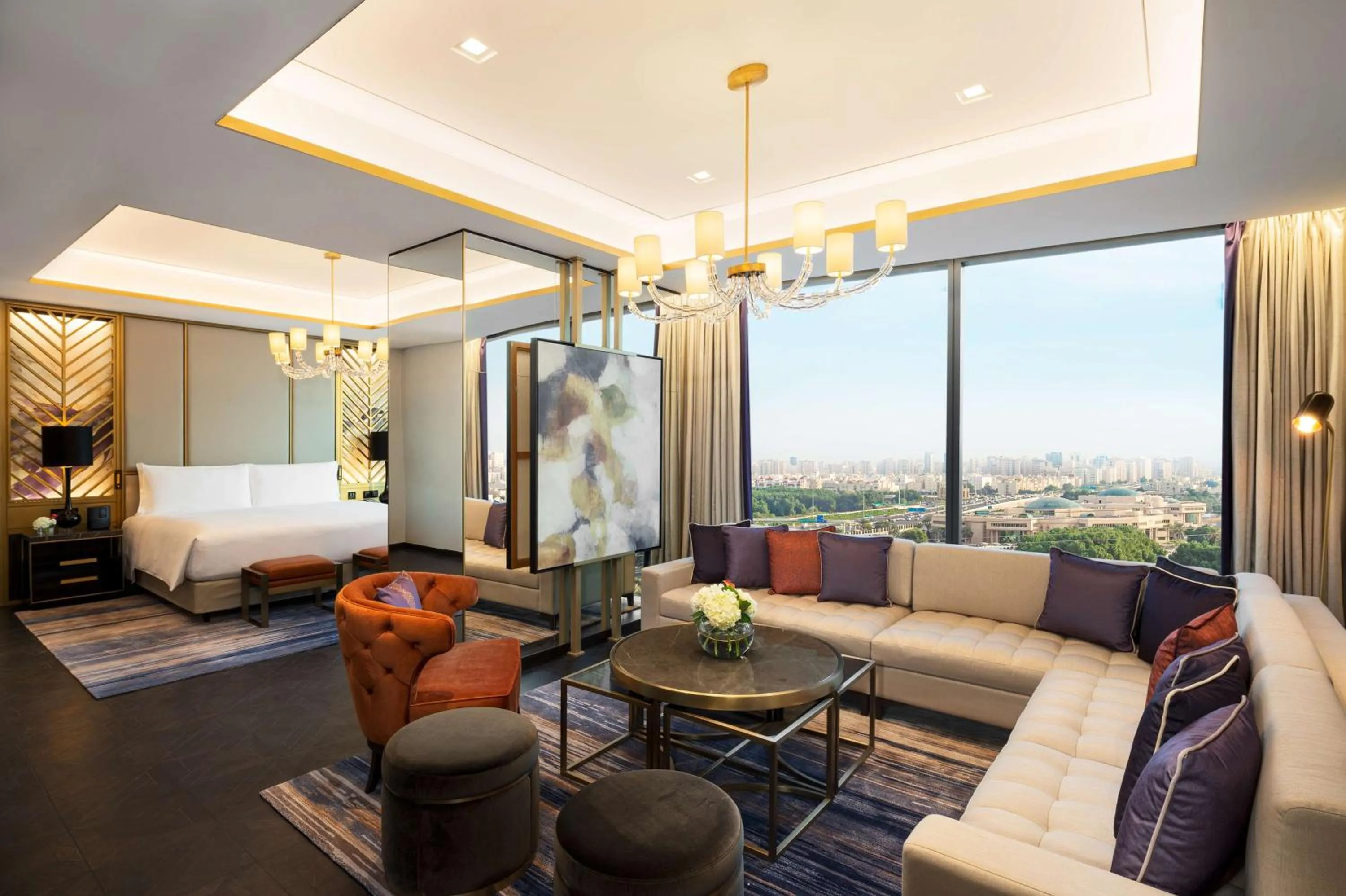 Living room, Bed in Waldorf Astoria Kuwait