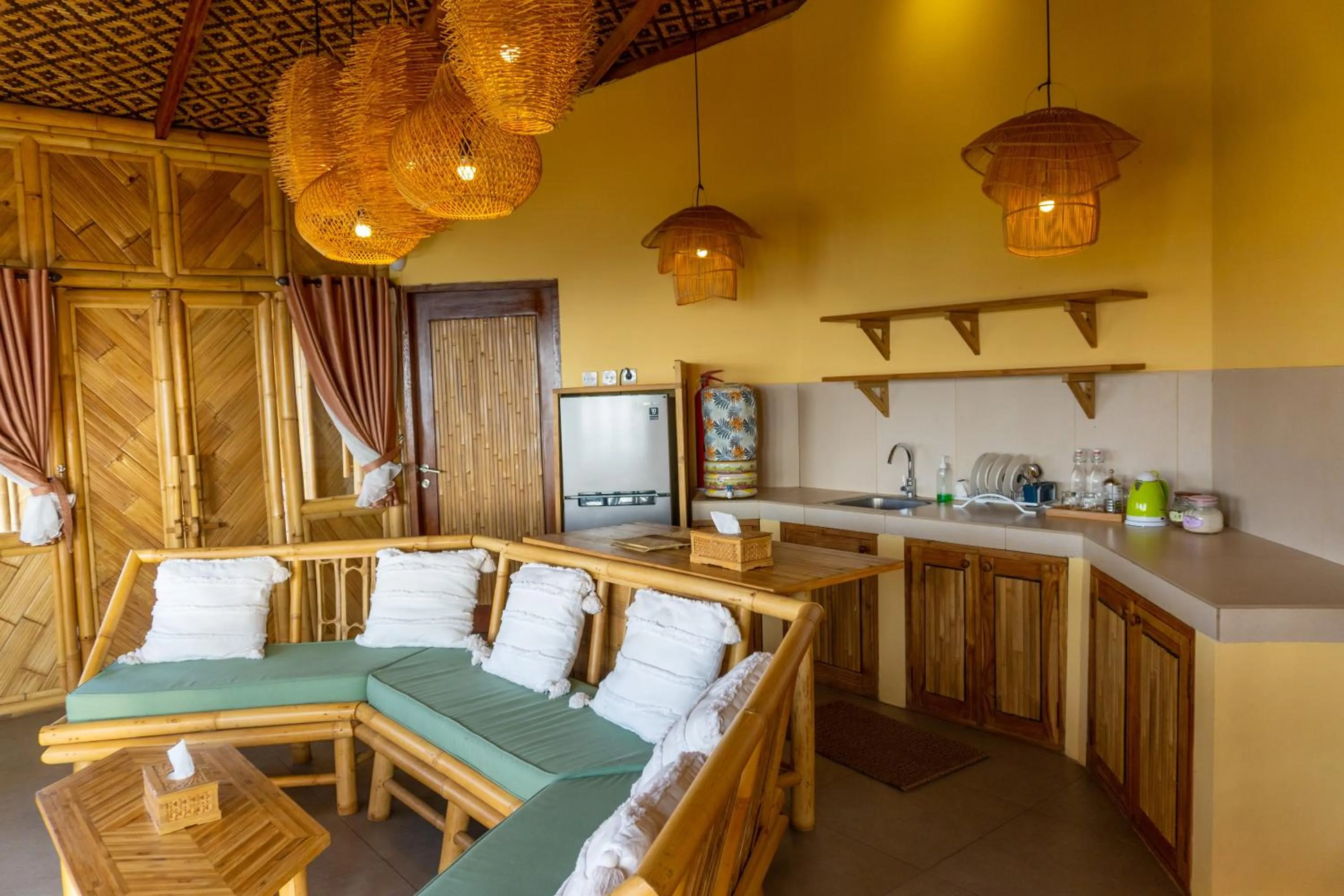 Living room in Elang Hillside Bamboo Villas