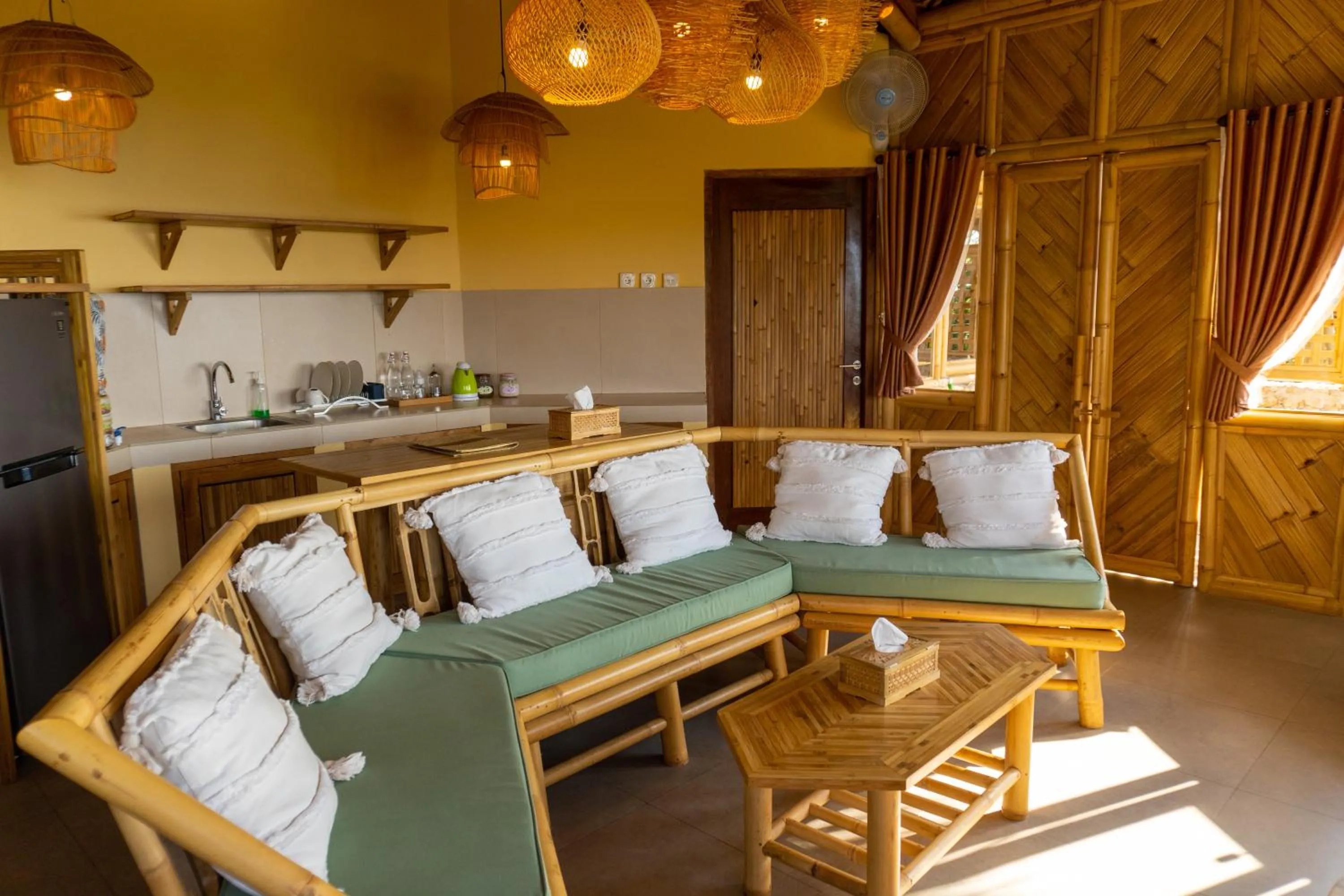 Living room in Elang Hillside Bamboo Villas