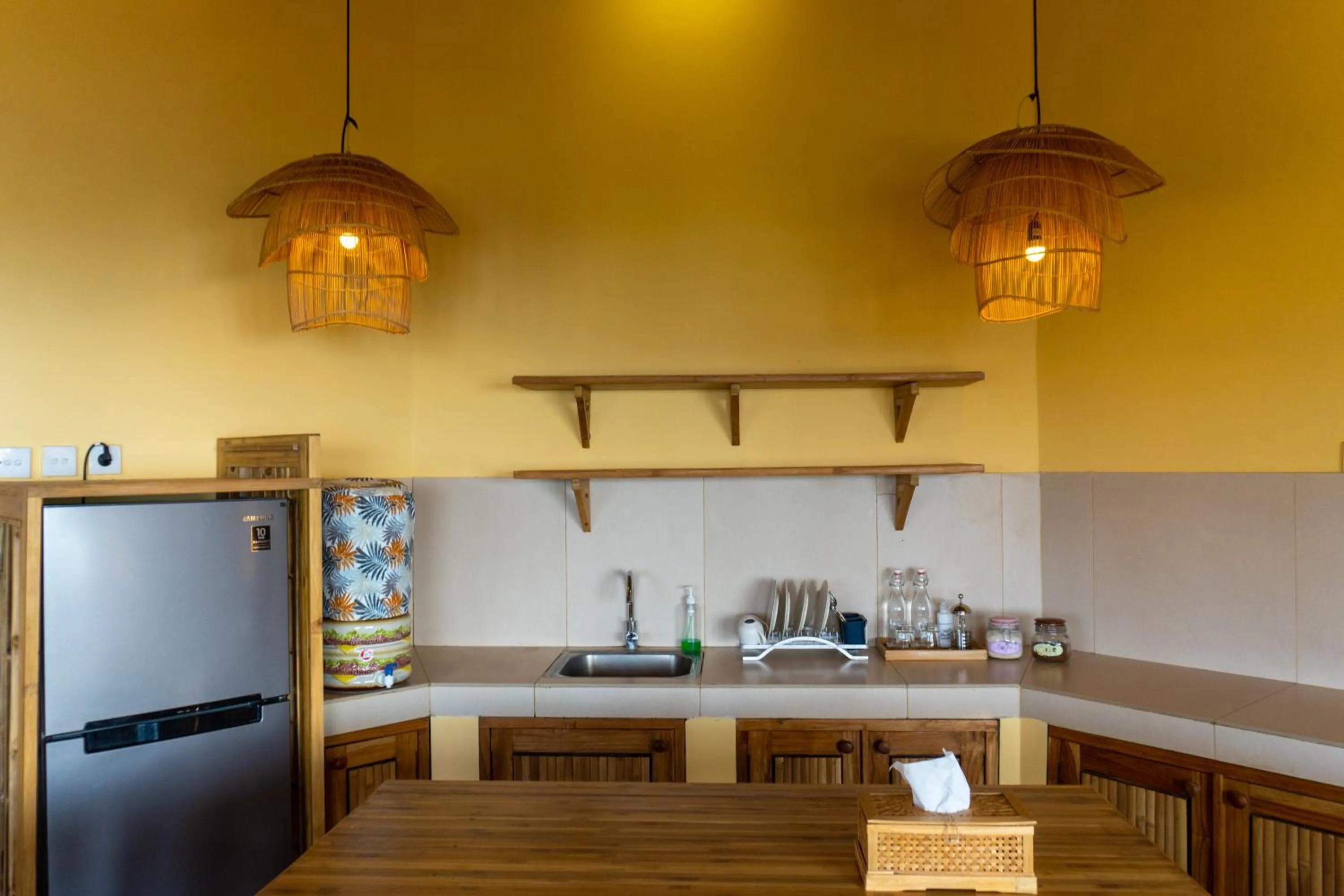 Kitchen or kitchenette in Elang Hillside Bamboo Villas