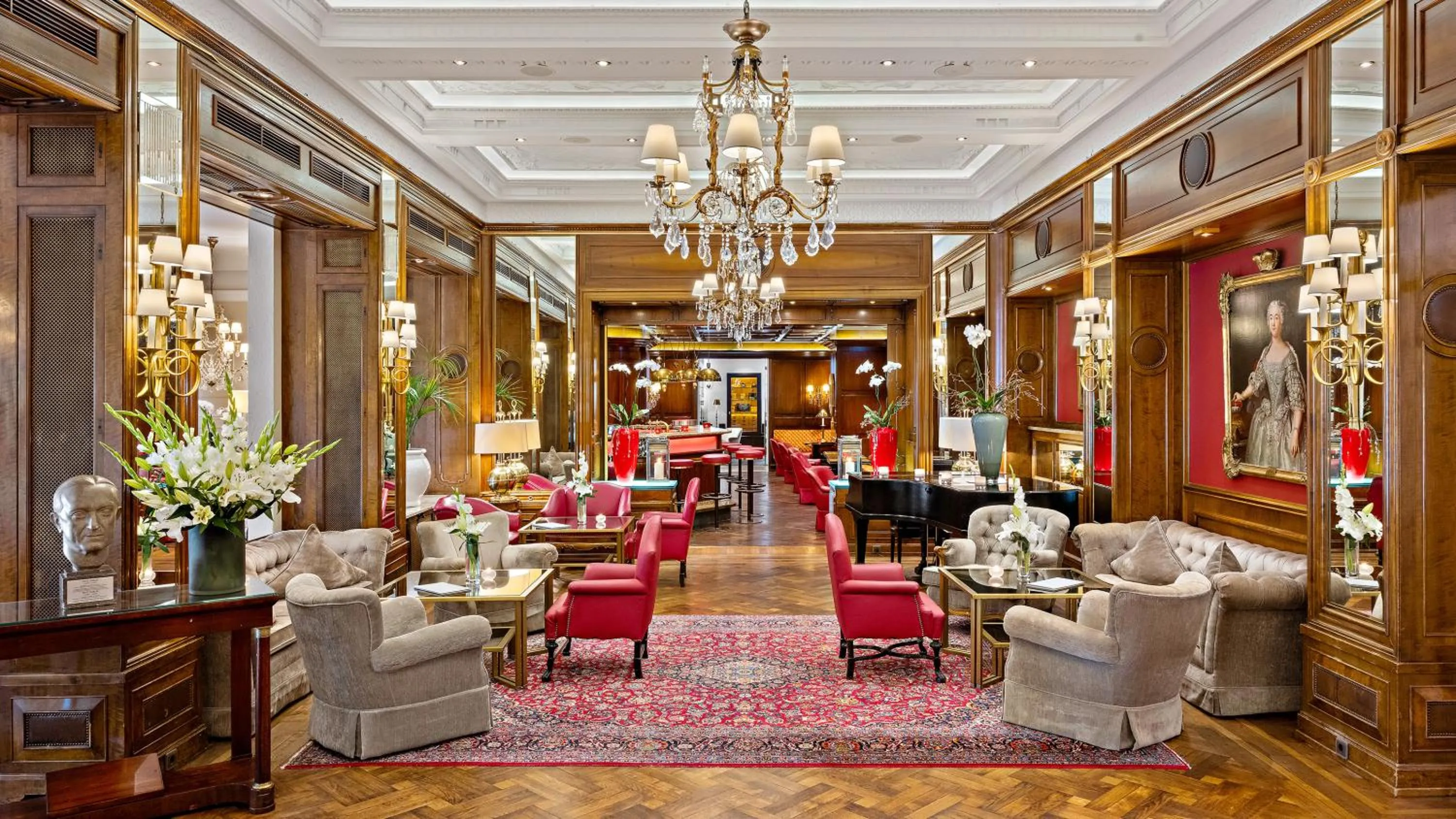 Lobby or reception in Hotel Europäischer Hof Heidelberg, Bestes Hotel Deutschlands in historischer Architektur