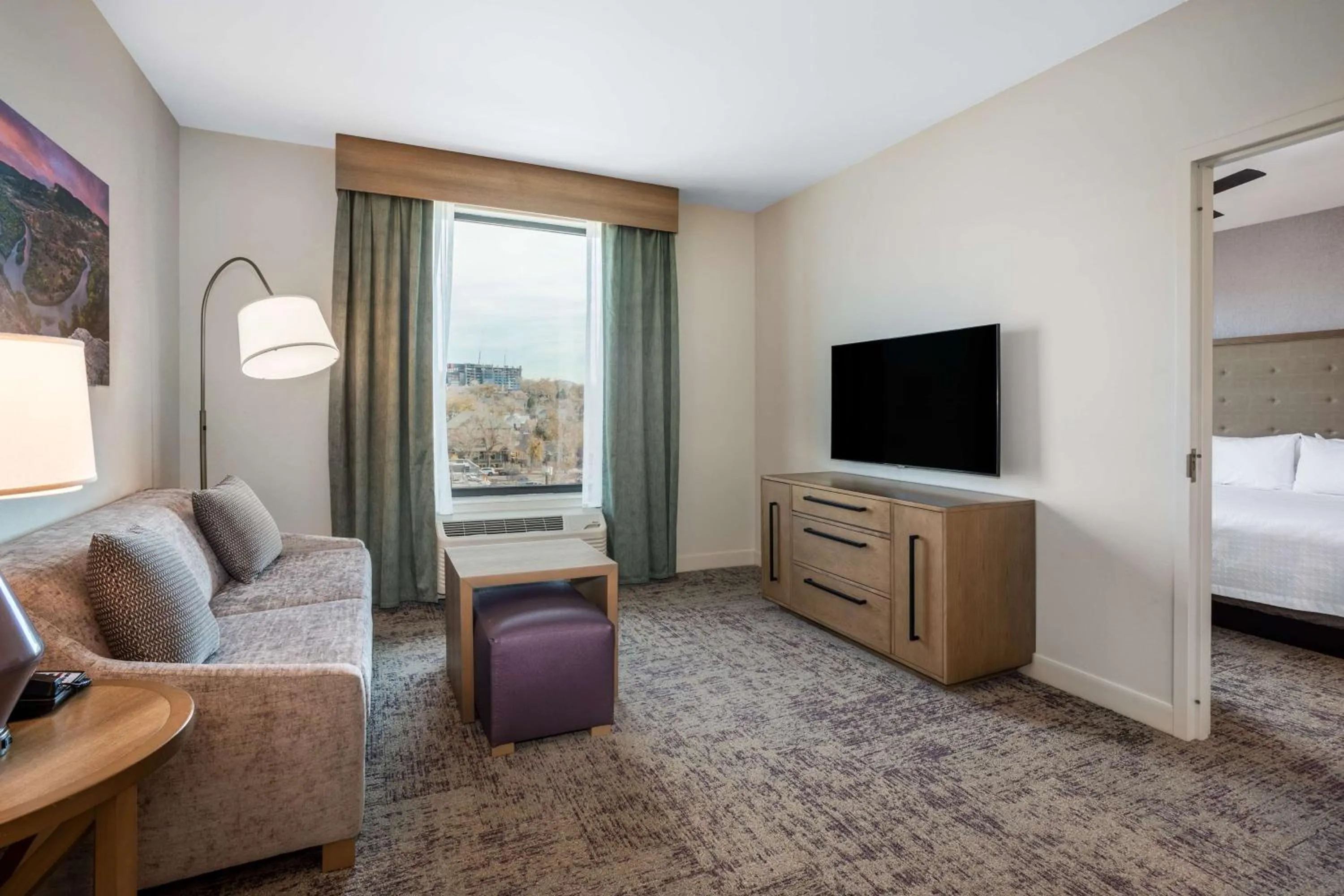 Living room, Bed in Homewood Suites By Hilton Albuquerque Downtown